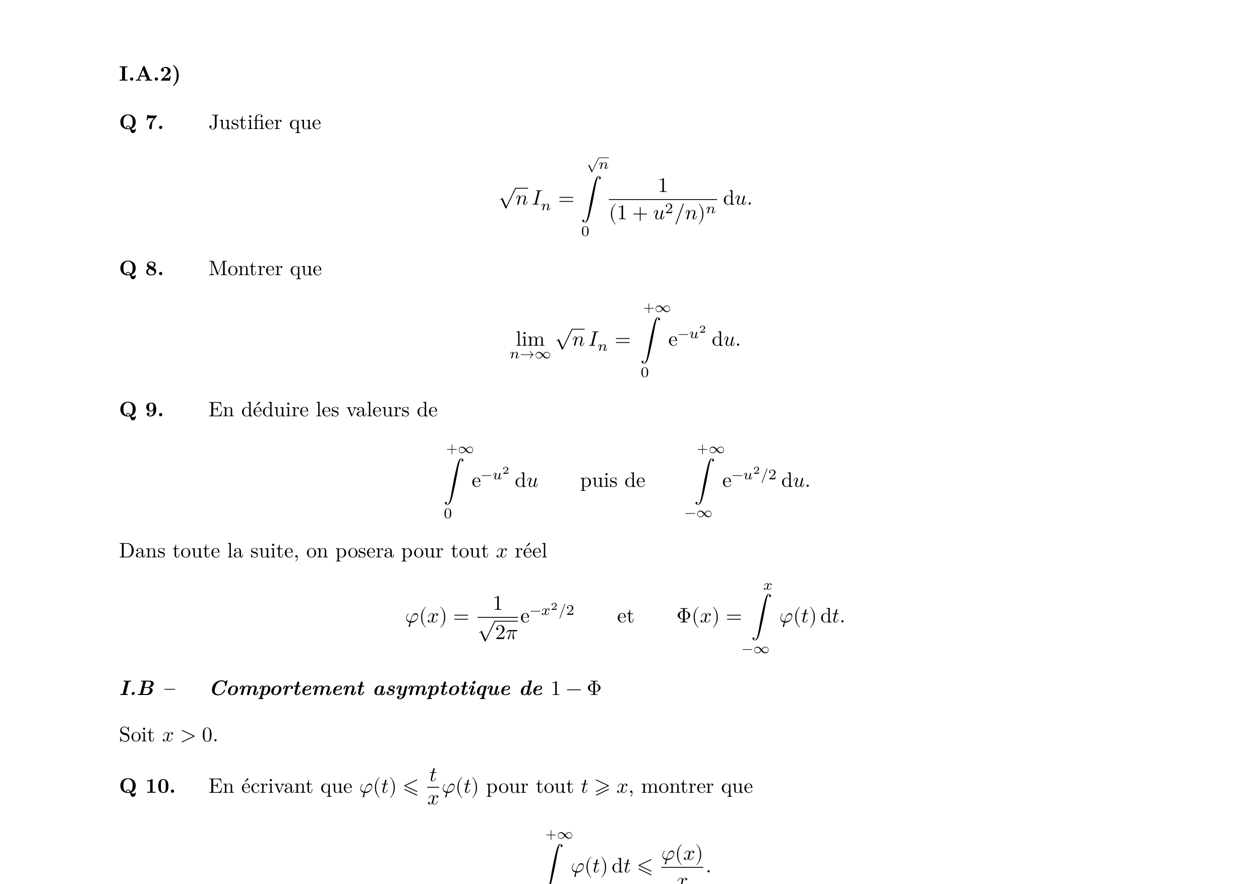 Centrale Maths 2 MPI 2023