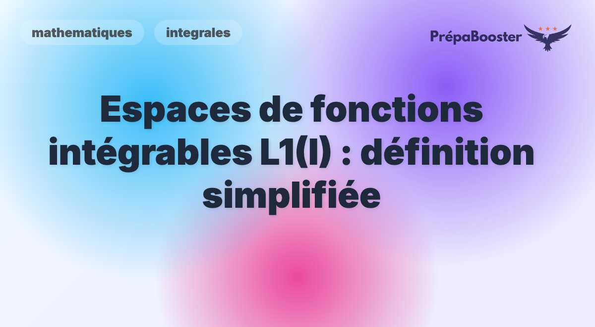 Espaces de fonctions intégrables L1(I) : définition simplifiée