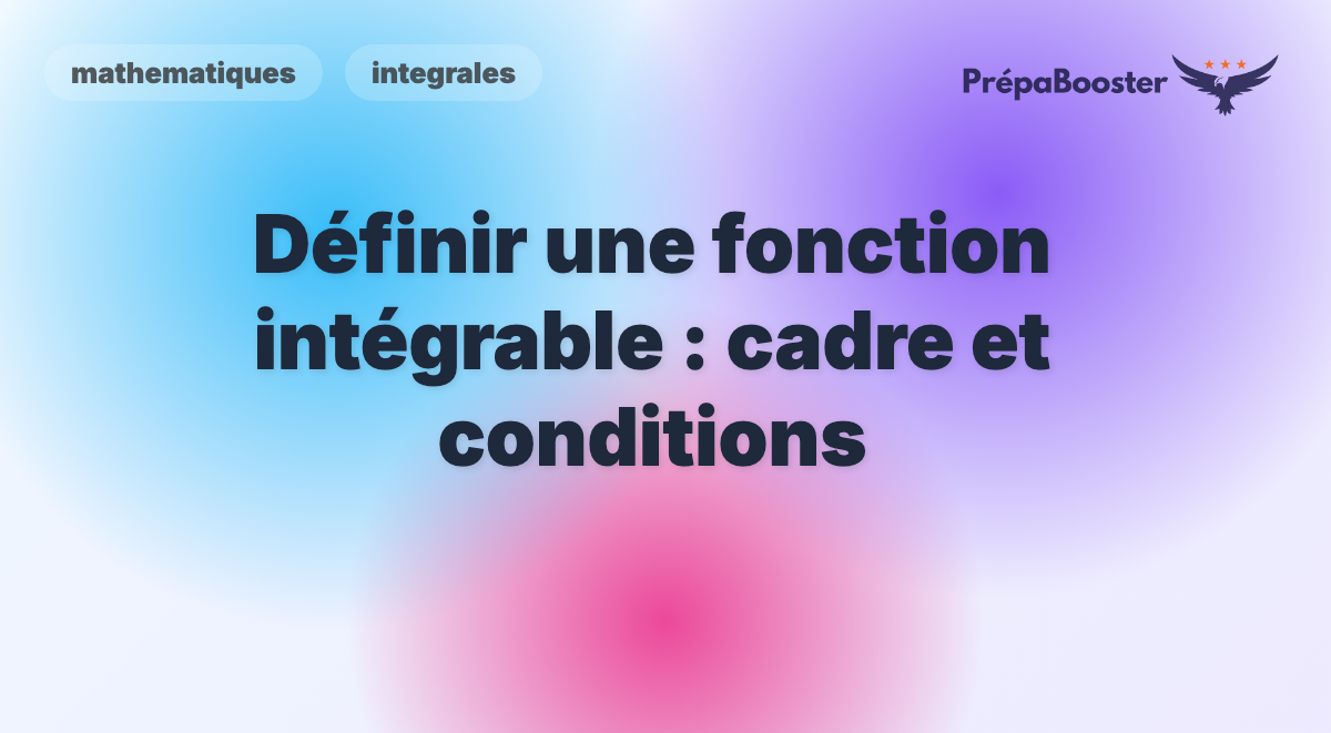 Définir une fonction intégrable : cadre et conditions
