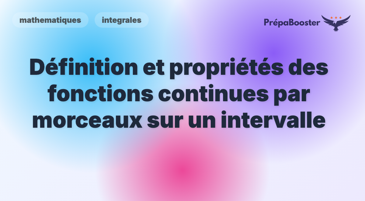 Définition et propriétés des fonctions continues par morceaux sur un intervalle