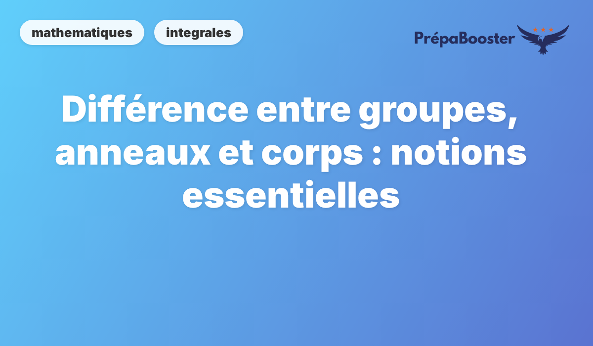 Différence entre groupes, anneaux et corps : notions essentielles - Méthode CPGE