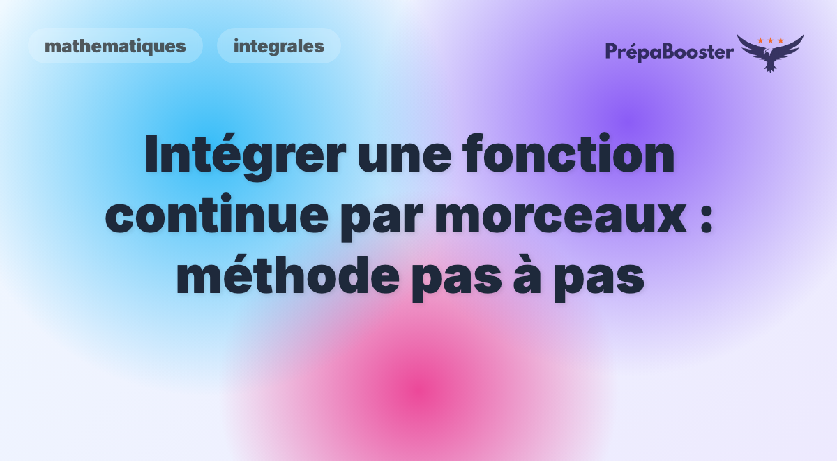 Intégrer une fonction continue par morceaux : méthode pas à pas