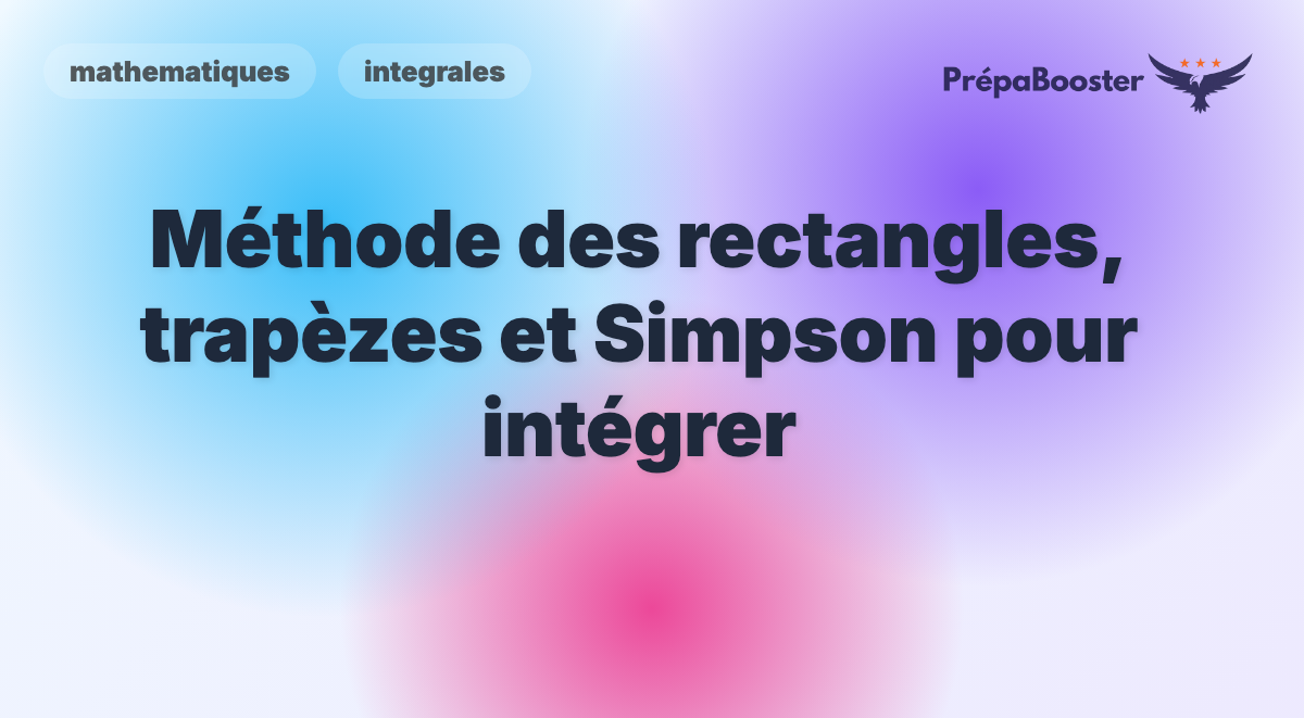Méthode des rectangles, trapèzes et Simpson pour intégrer - Méthode CPGE
