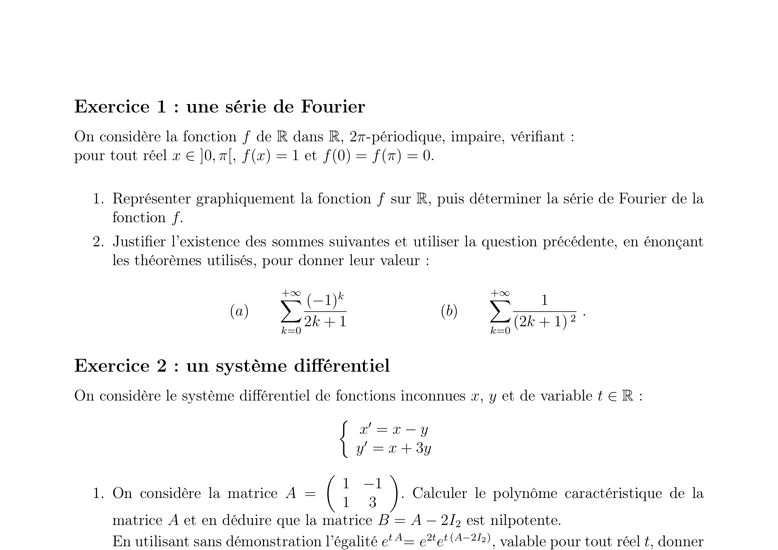 CCINP Maths 1 MPI 2013