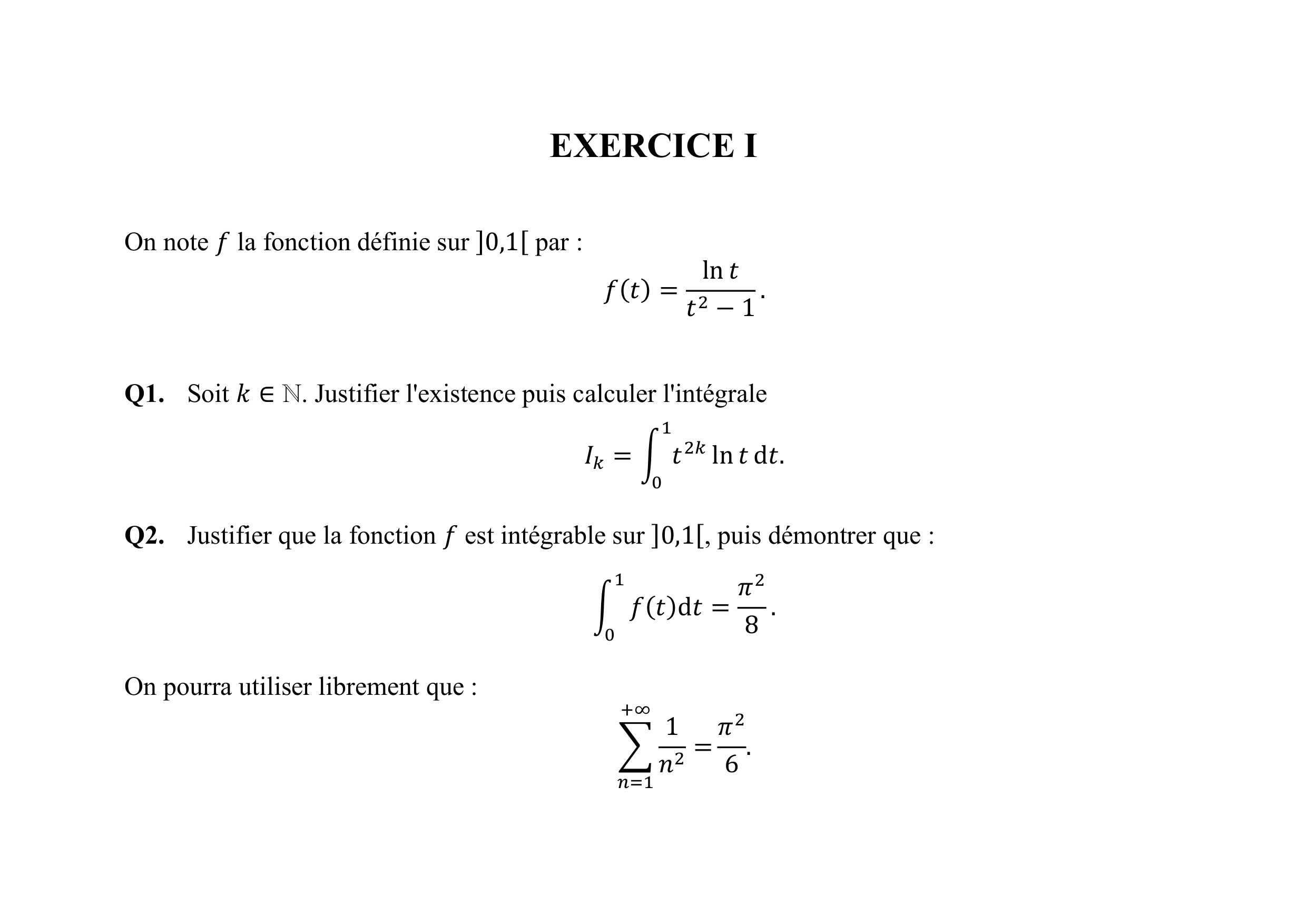 CCINP Maths 1 MPI 2021
