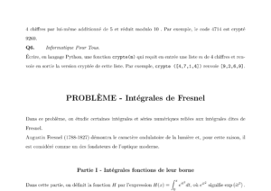 Énoncé et corrigé CCINP Maths 1 MPI 2022