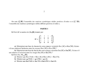 Énoncé et corrigé CCINP Maths 1 PC 2004