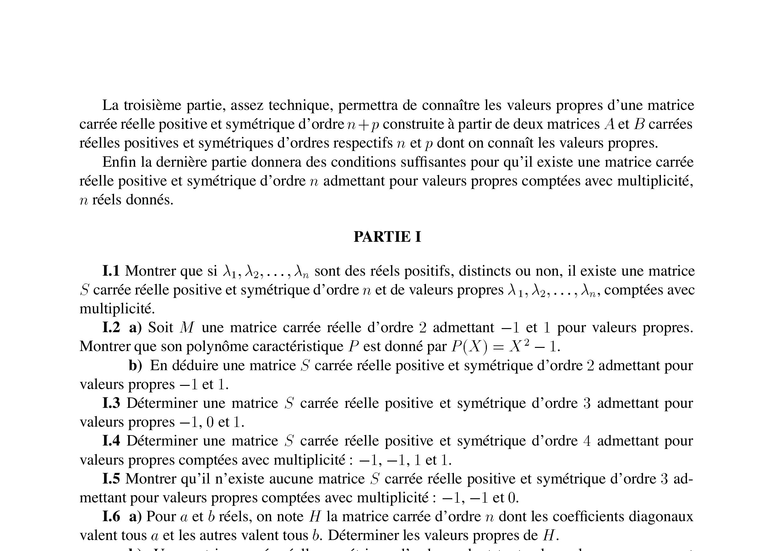 CCINP Maths 1 PC 2008