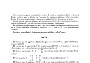 Énoncé et corrigé CCINP Maths 1 PC 2009