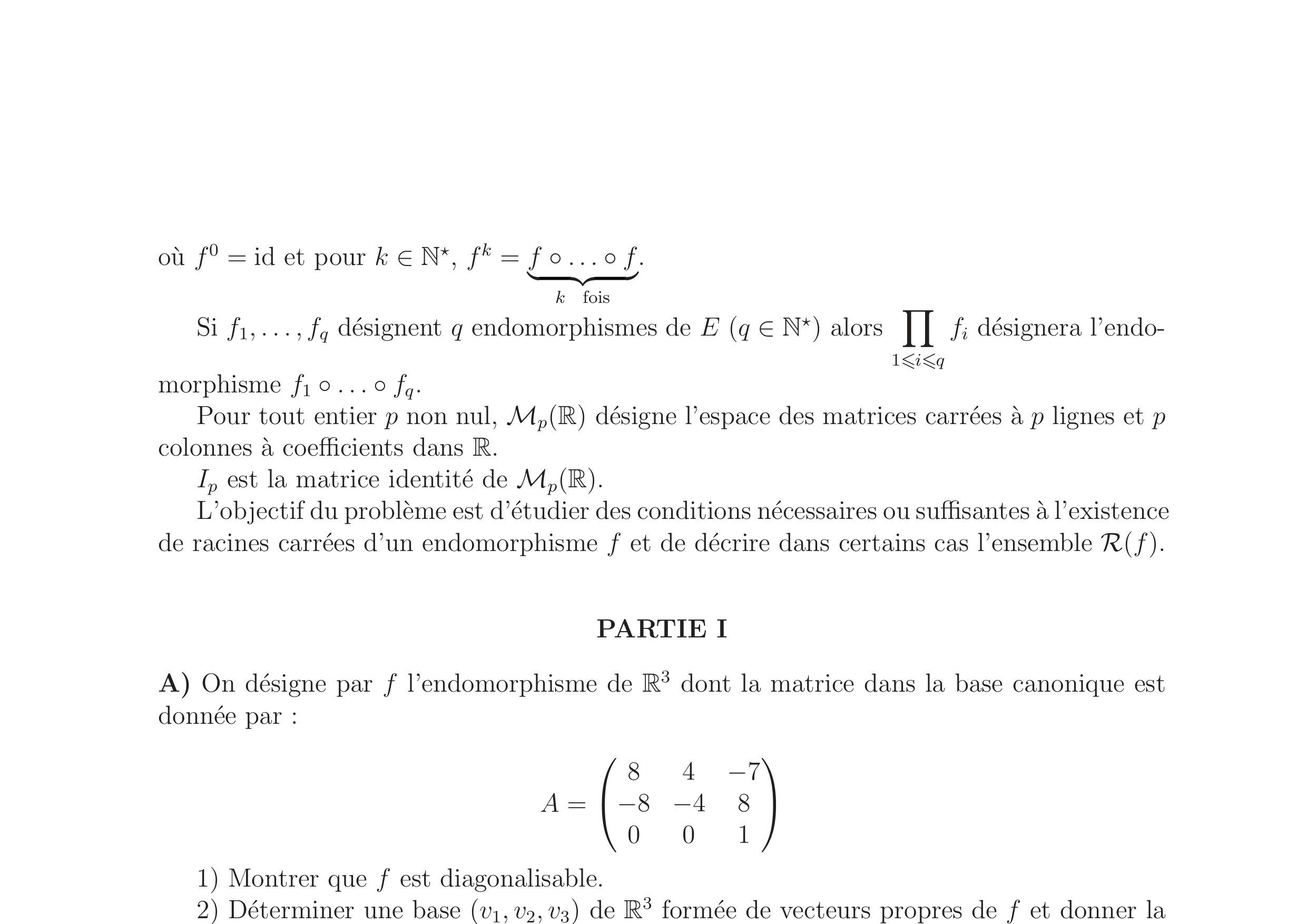 CCINP Maths 1 PC 2010