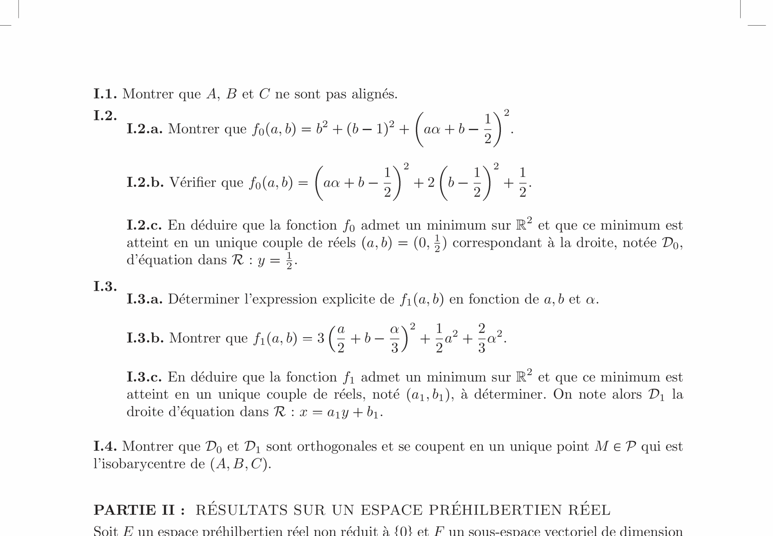 CCINP Maths 1 PC 2011