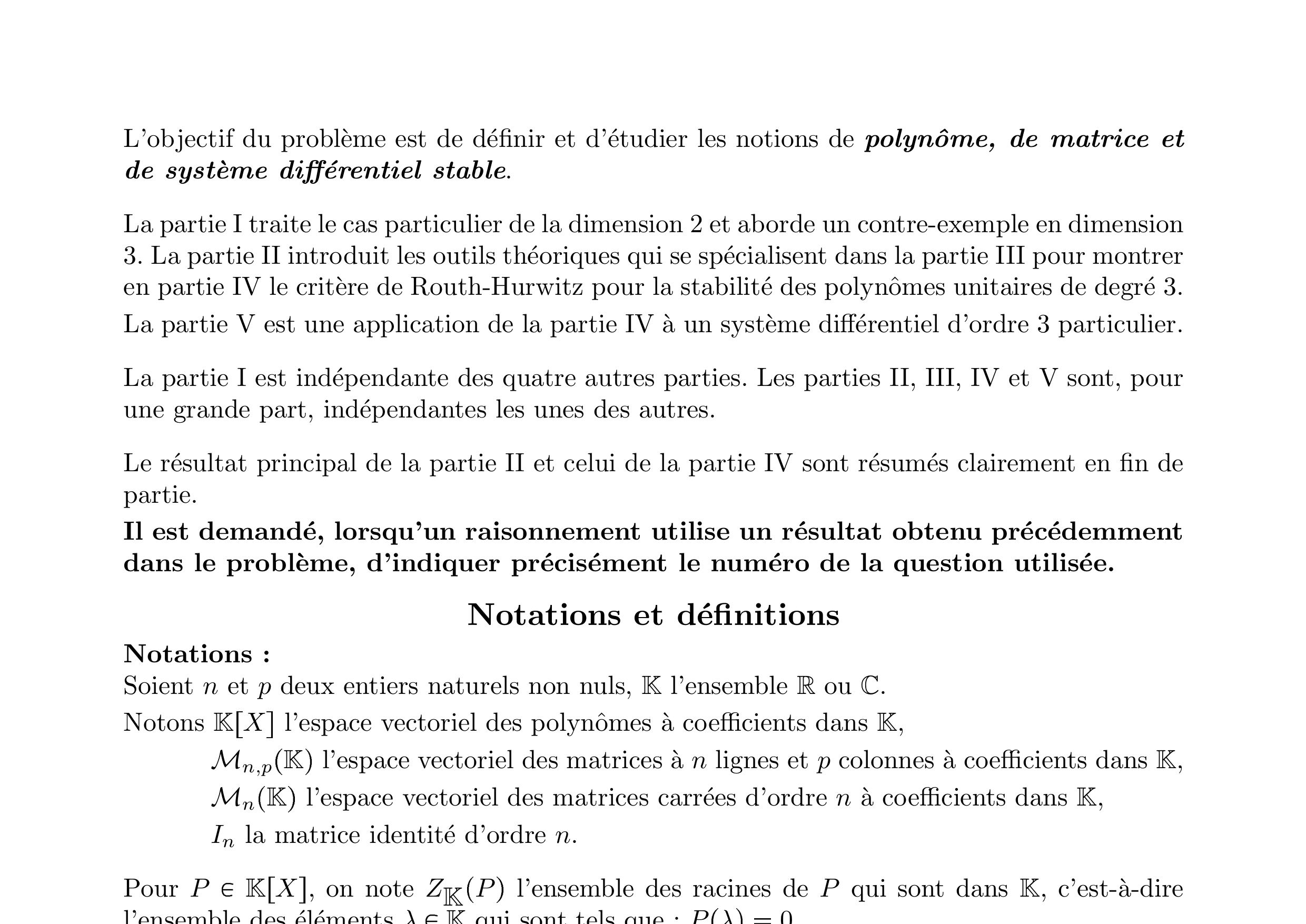 CCINP Maths 1 PC 2014