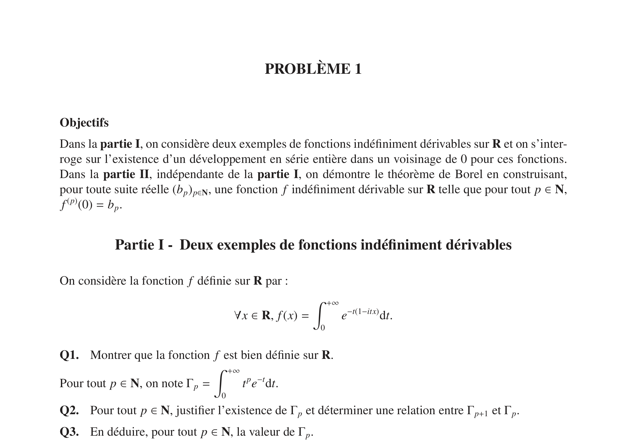 CCINP Maths 1 PSI 2019