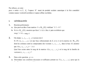Énoncé et corrigé CCINP Maths 2 MP 2006