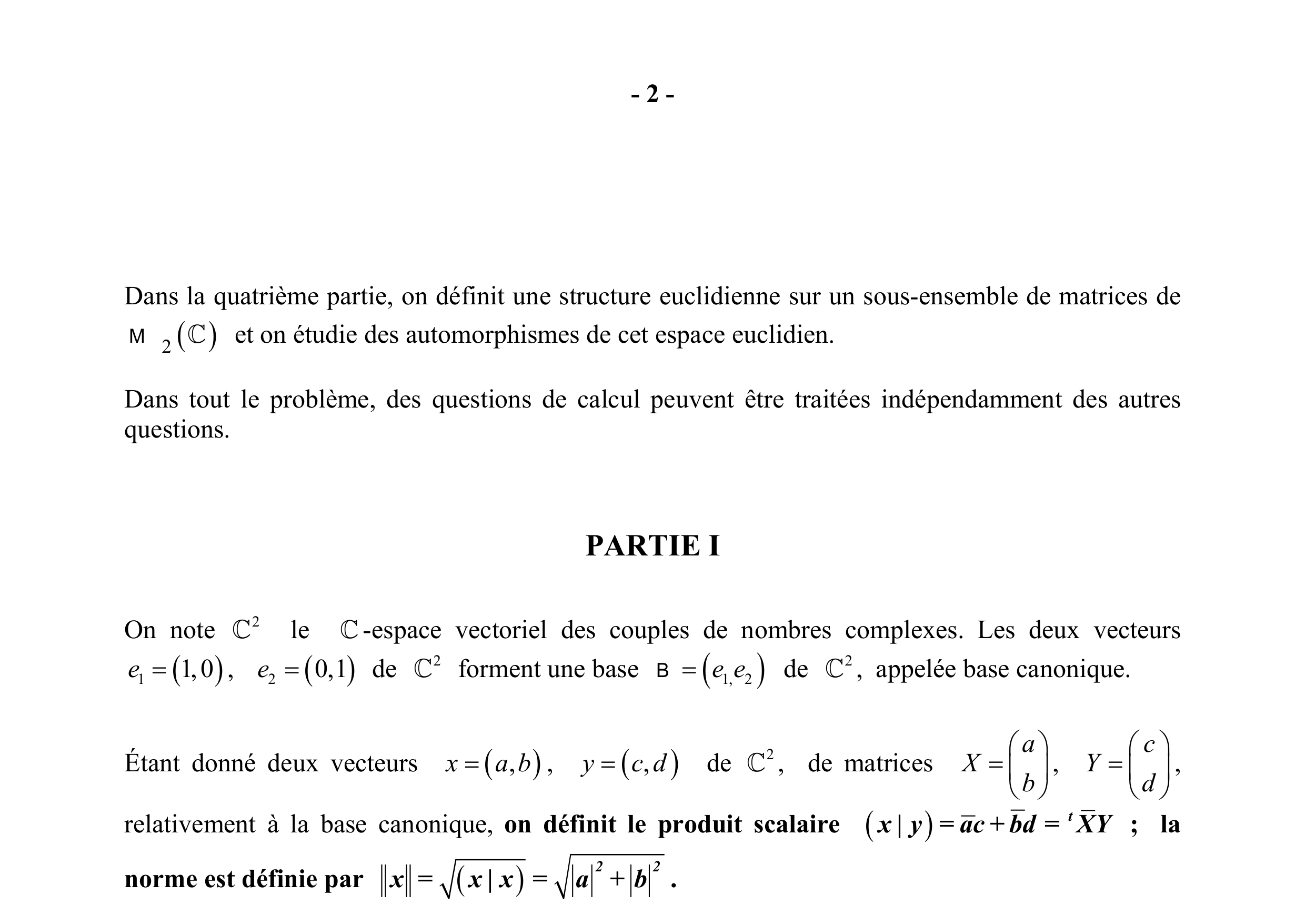 CCINP Maths 2 PSI 2005