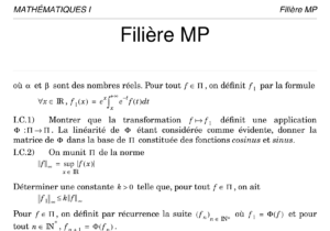 Énoncé et corrigé Centrale Maths 1 MP 2003
