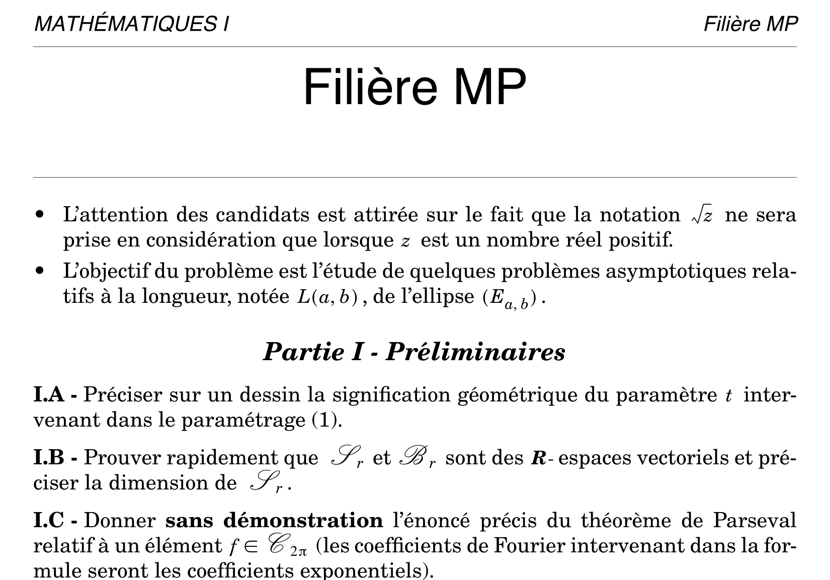 Centrale Maths 1 MP 2006