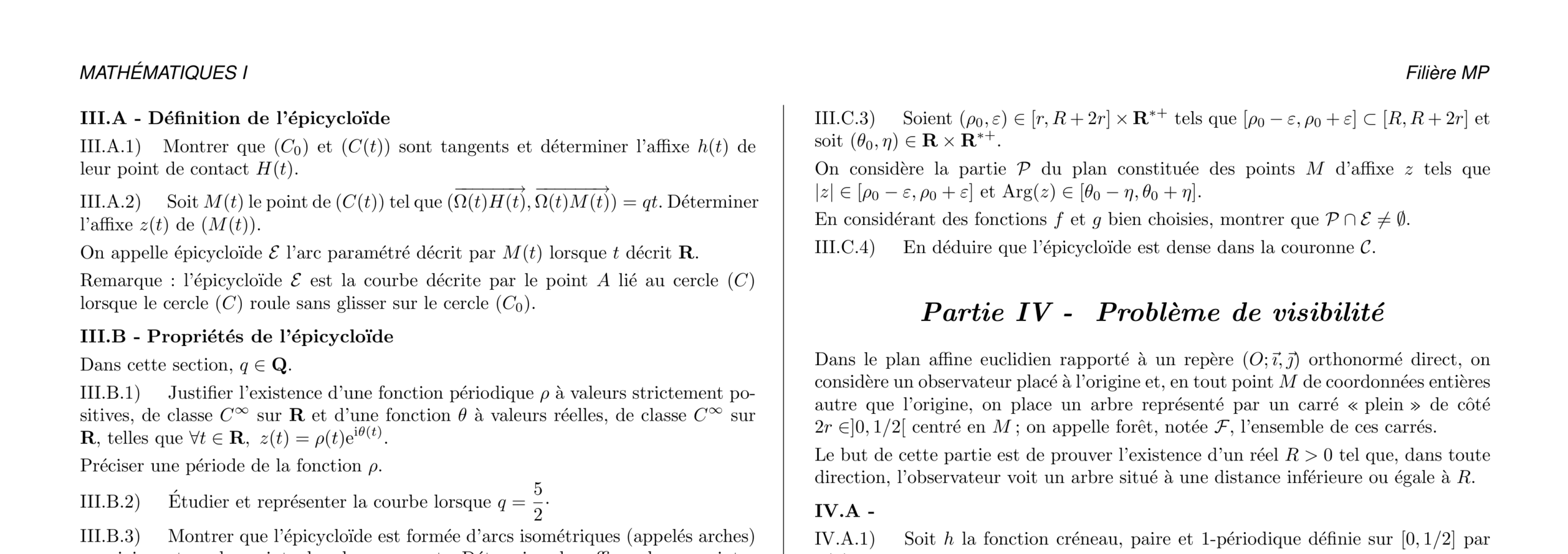 Centrale Maths 1 MP 2007