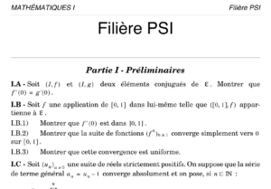 Énoncé et corrigé Centrale Maths 1 PSI 2004