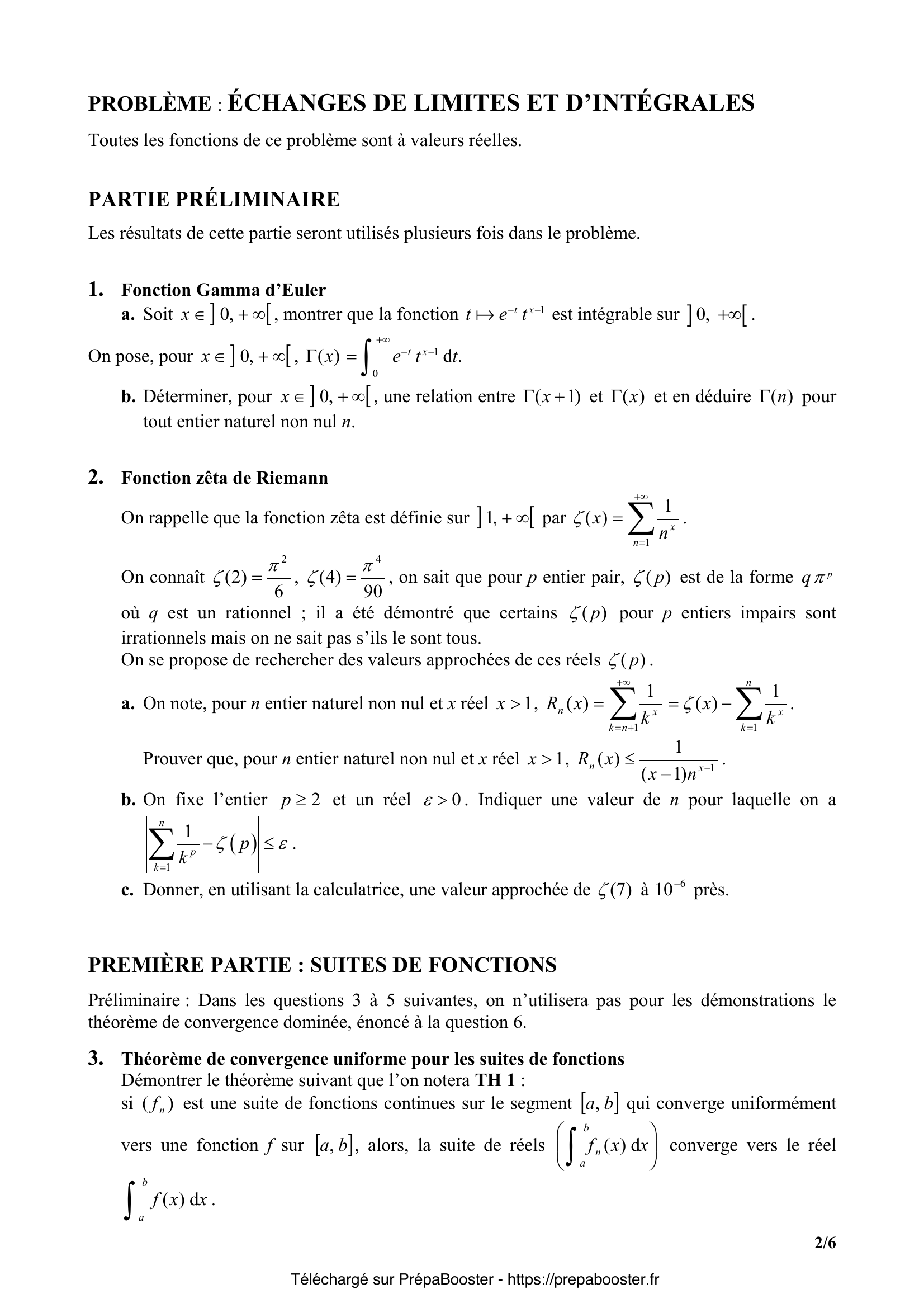 Énoncé CCINP 2007 MP Maths 1 – page 2 Énoncé CCINP 2007 MP Maths 1 – page 2