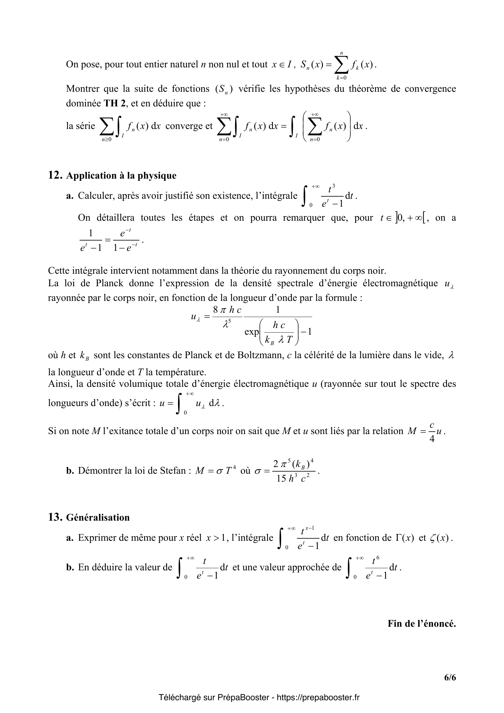 Énoncé CCINP 2007 MP Maths 1 – page 6 Énoncé CCINP 2007 MP Maths 1 – page 6