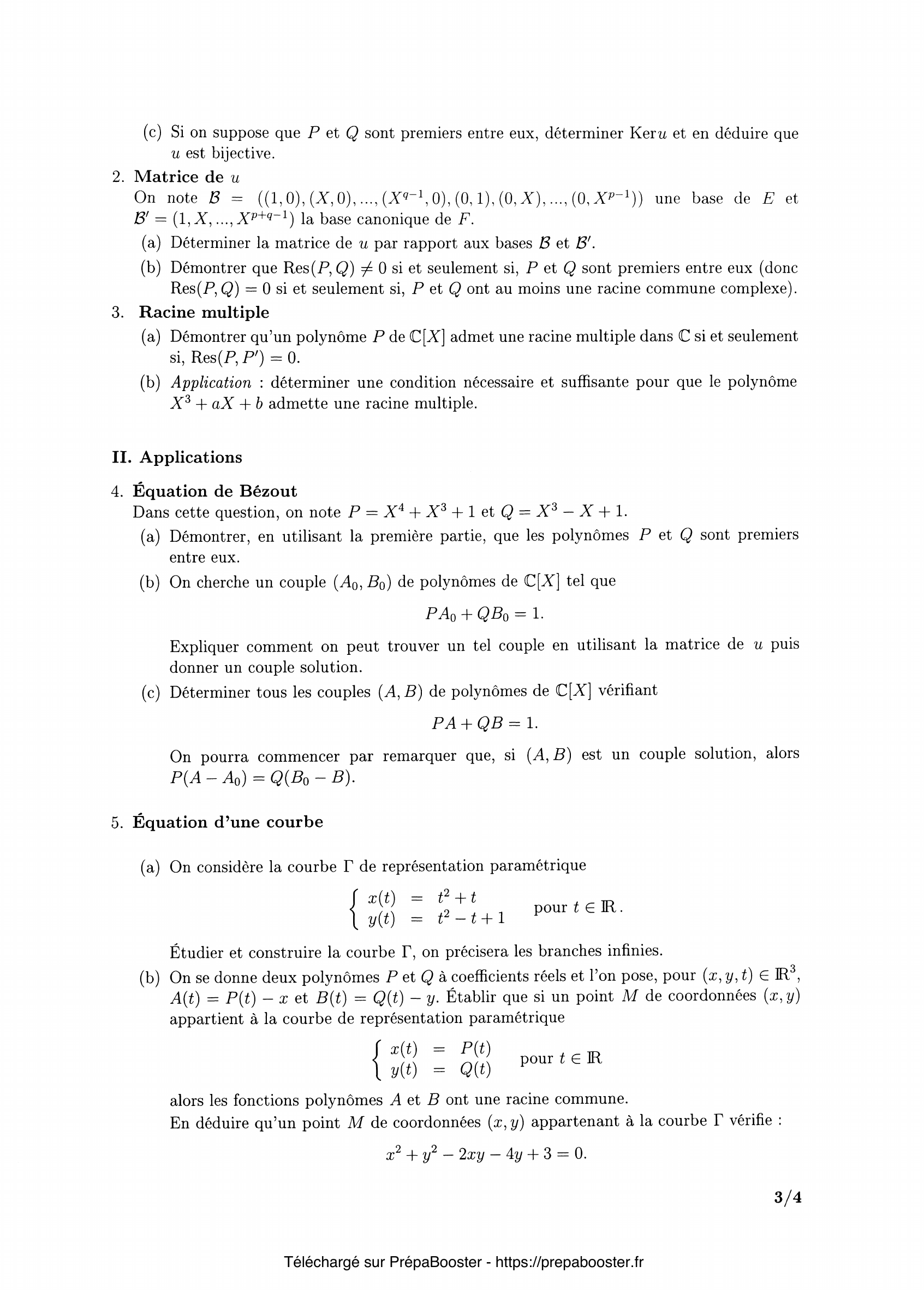 Énoncé CCINP 2009 MP Maths 2 – page 3 Énoncé CCINP 2009 MP Maths 2 – page 3