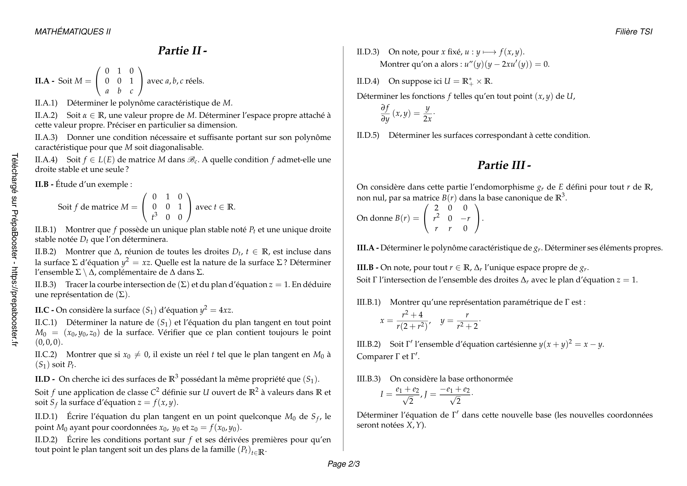 Énoncé Centrale 2010 TSI Maths 2 – page 2 Énoncé Centrale 2010 TSI Maths 2 – page 2