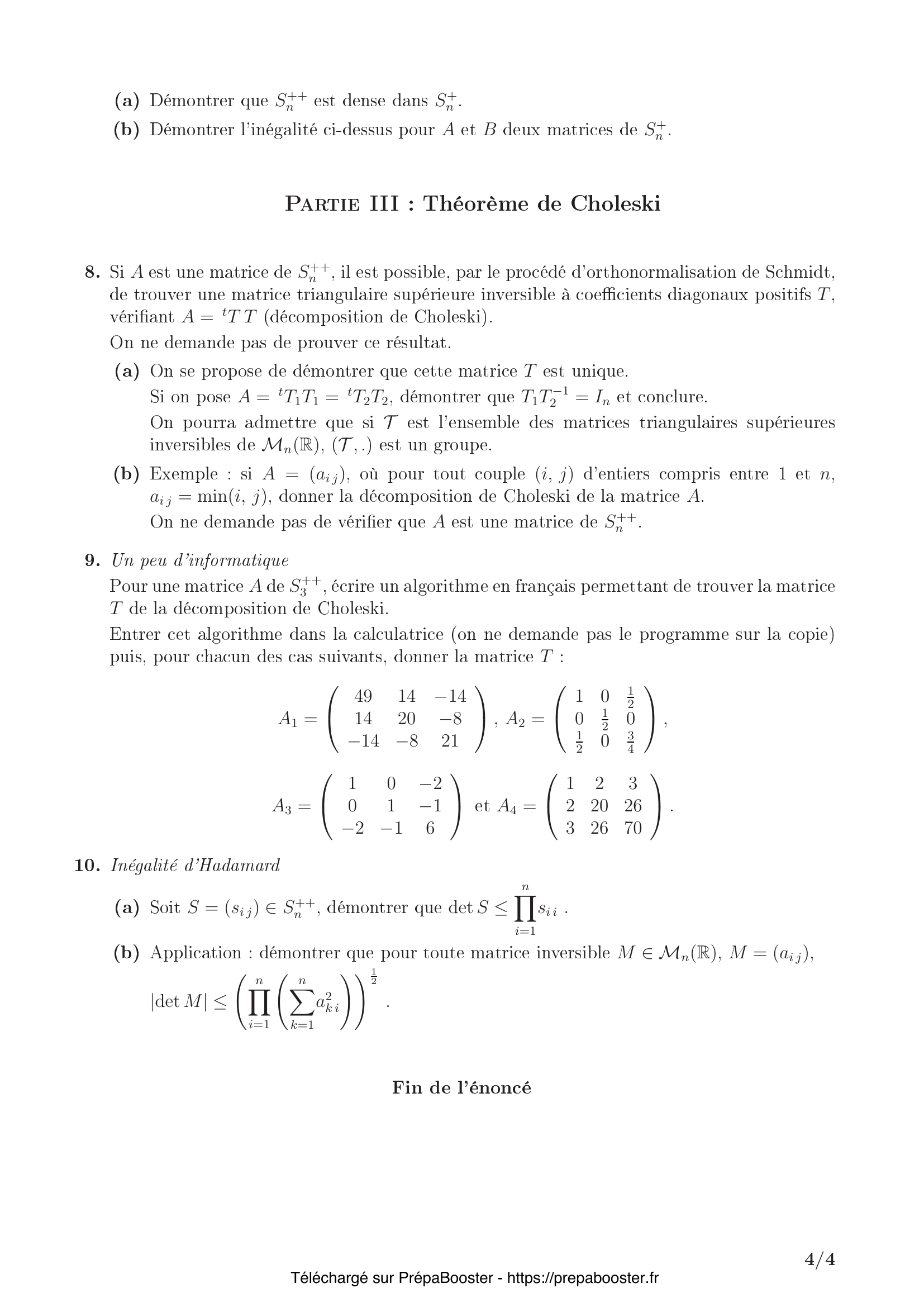 Énoncé CCINP 2011 MP Maths 2 – page 4 Énoncé CCINP 2011 MP Maths 2 – page 4