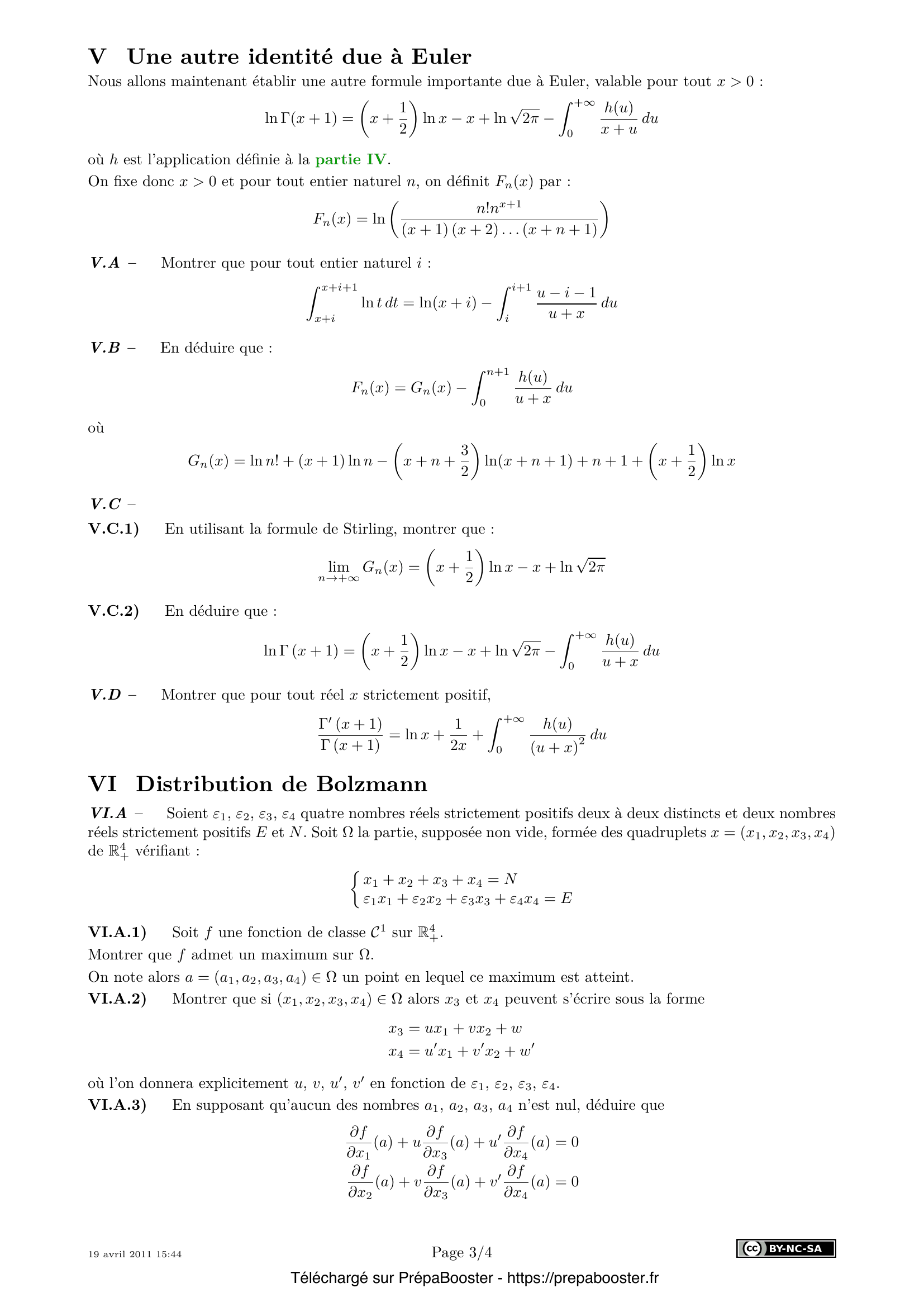 Énoncé Centrale 2011 PSI Maths 1 – page 3 Énoncé Centrale 2011 PSI Maths 1 – page 3