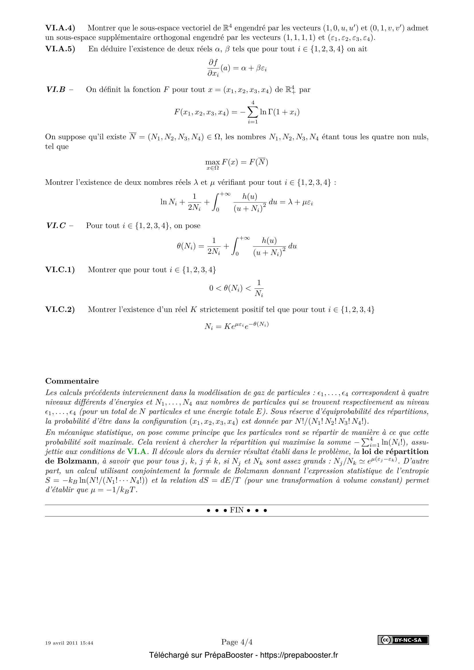 Énoncé Centrale 2011 PSI Maths 1 – page 4 Énoncé Centrale 2011 PSI Maths 1 – page 4