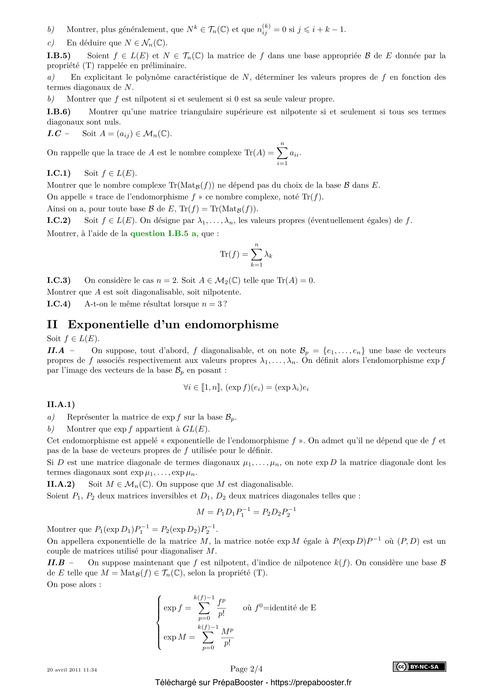 Énoncé Centrale 2011 TSI Maths 2 – page 2 Énoncé Centrale 2011 TSI Maths 2 – page 2