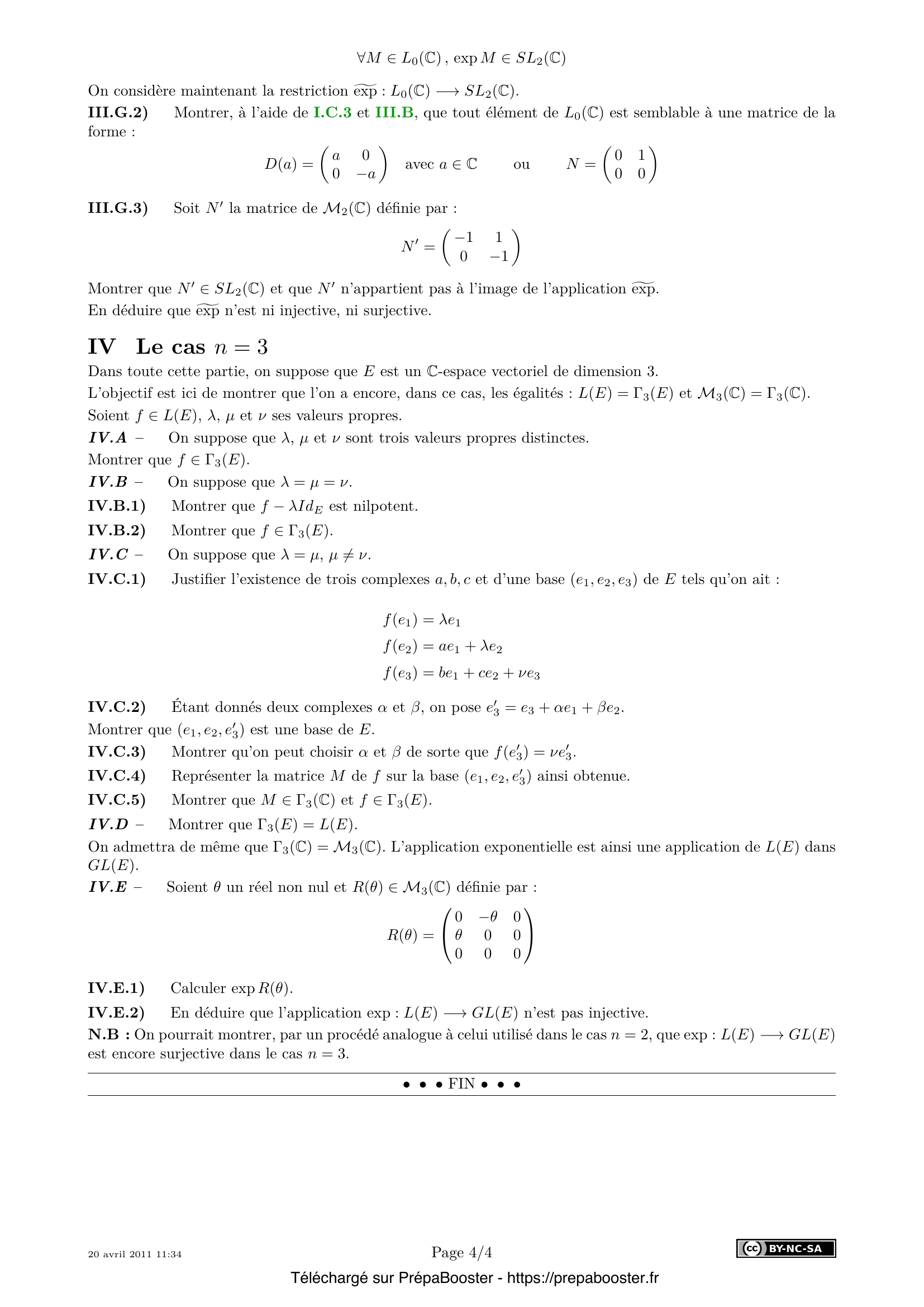 Énoncé Centrale 2011 TSI Maths 2 – page 4 Énoncé Centrale 2011 TSI Maths 2 – page 4