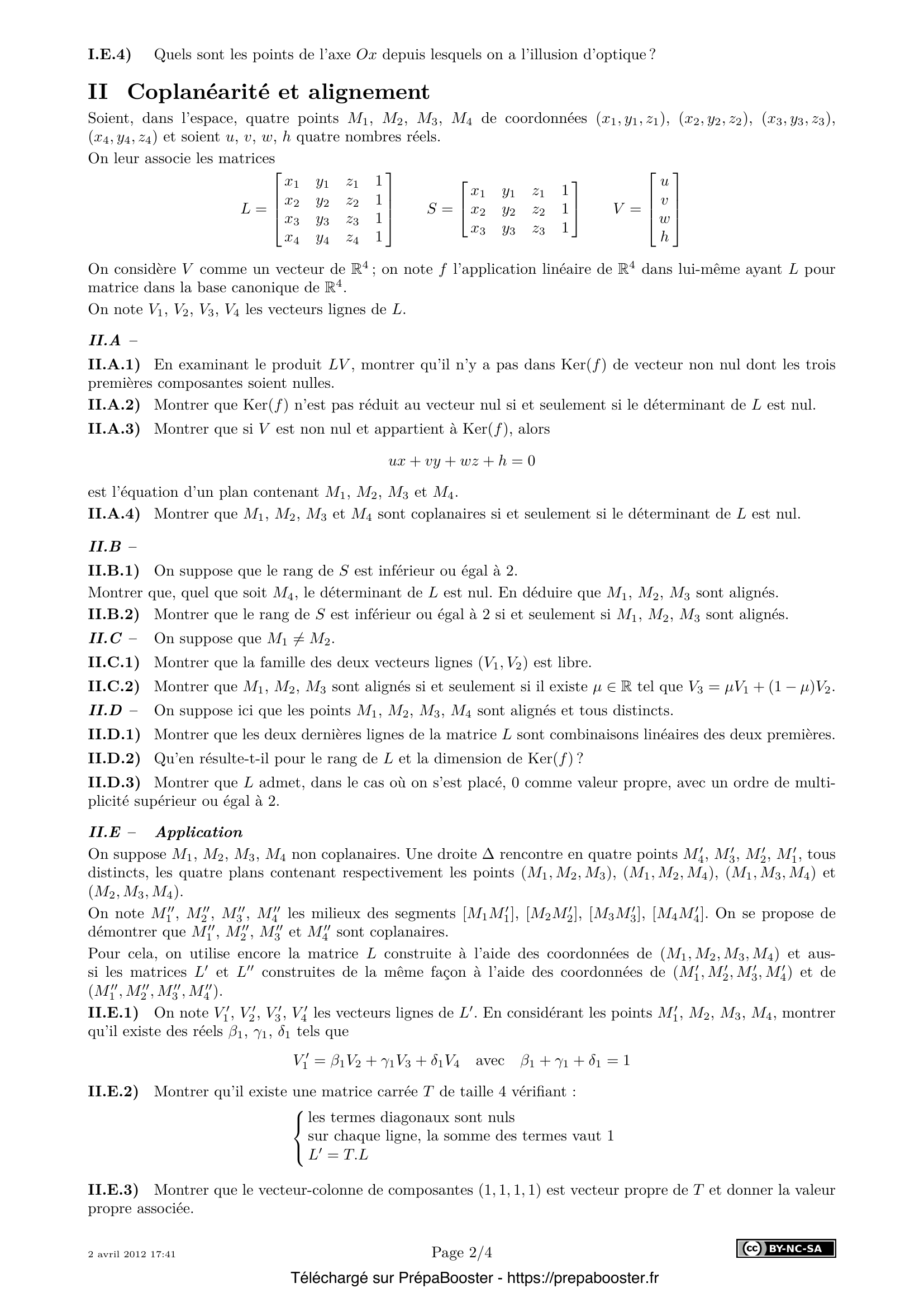 Énoncé Centrale 2012 TSI Maths 2 – page 2 Énoncé Centrale 2012 TSI Maths 2 – page 2