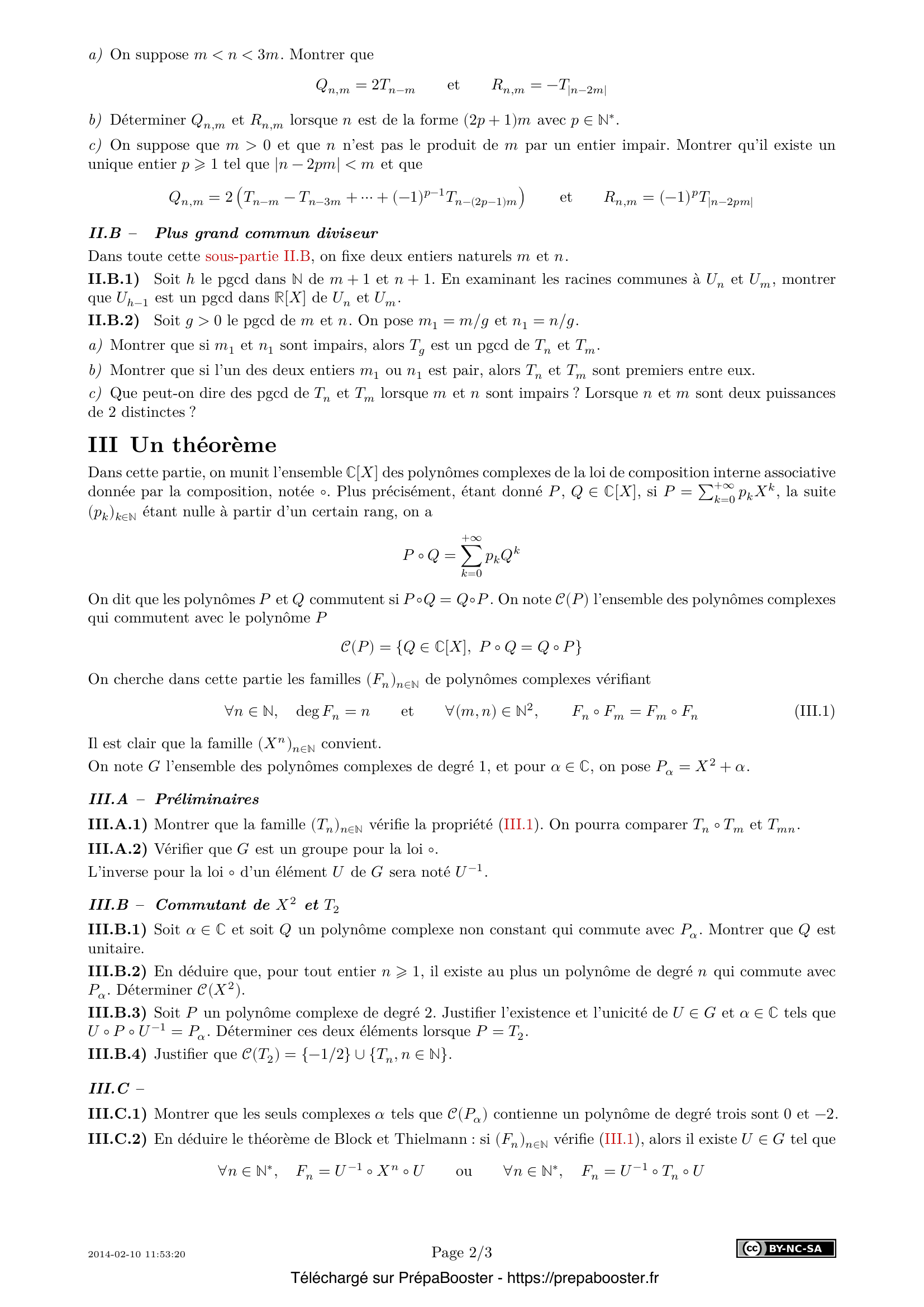 Énoncé Centrale 2014 MP Maths 2 – page 2 Énoncé Centrale 2014 MP Maths 2 – page 2