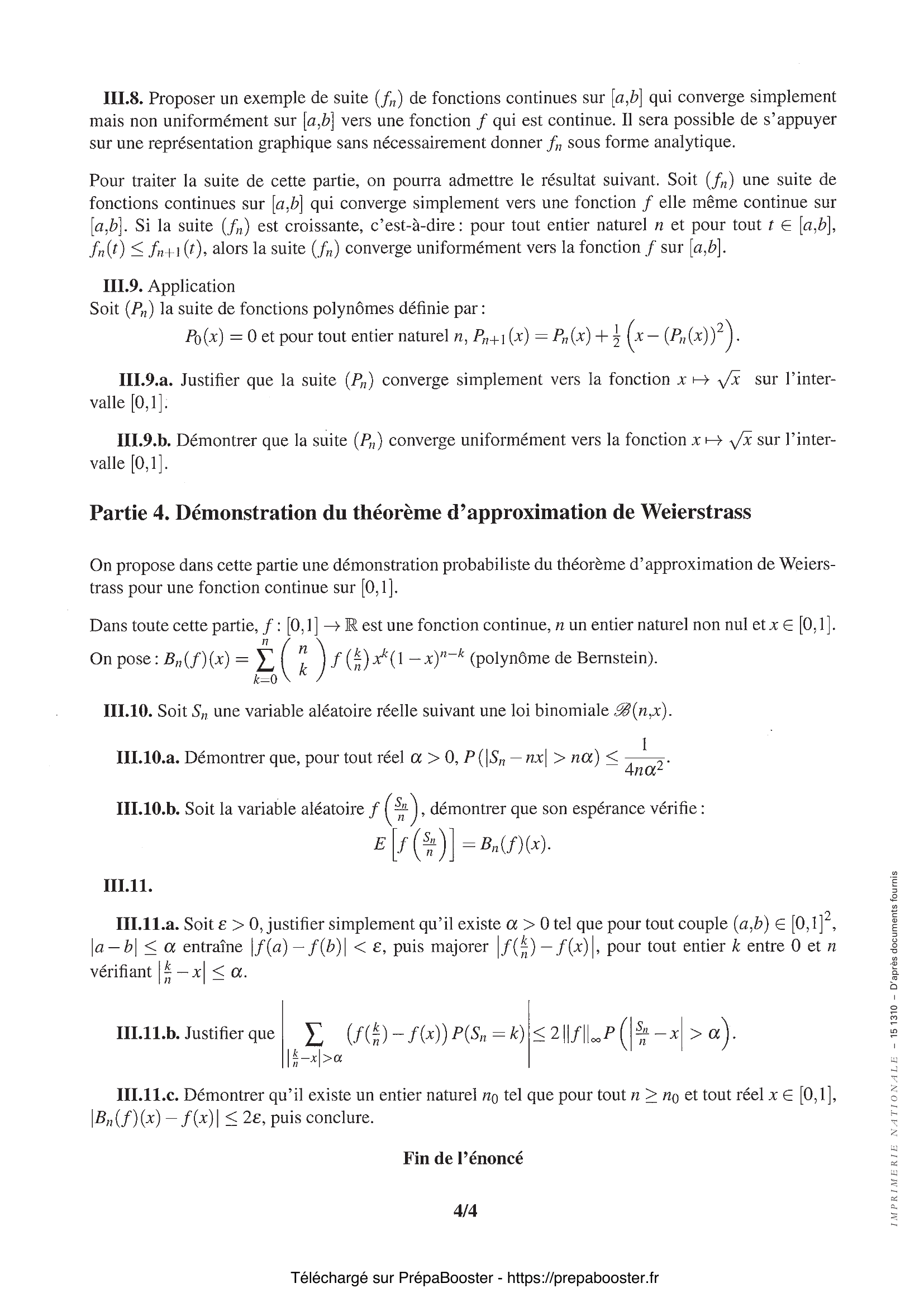 Énoncé CCINP 2015 MPI Maths 1 – page 4 Énoncé CCINP 2015 MPI Maths 1 – page 4