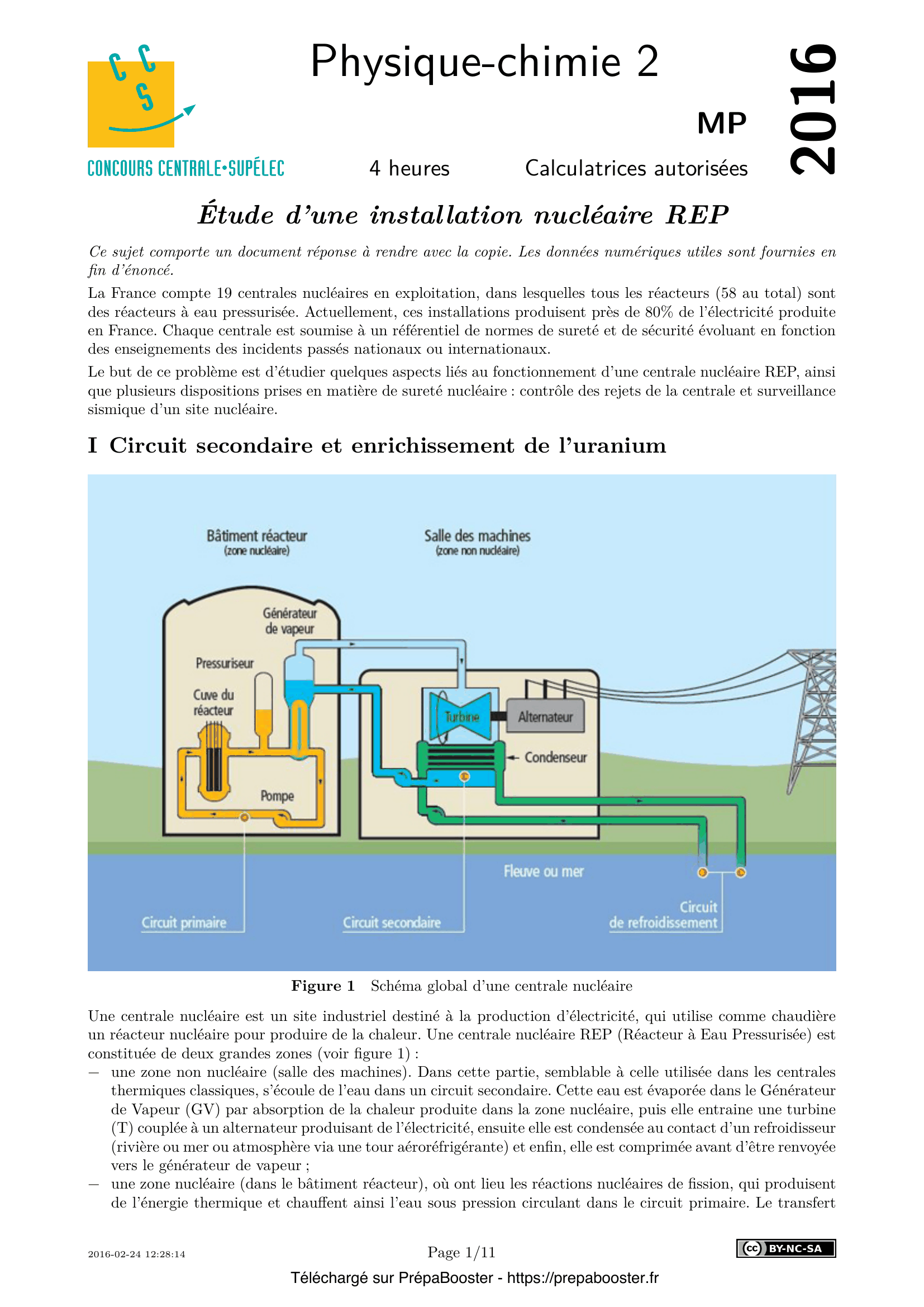 Énoncé Centrale 2016 MP Physique 2 – page 1 Énoncé Centrale 2016 MP Physique 2 – page 1