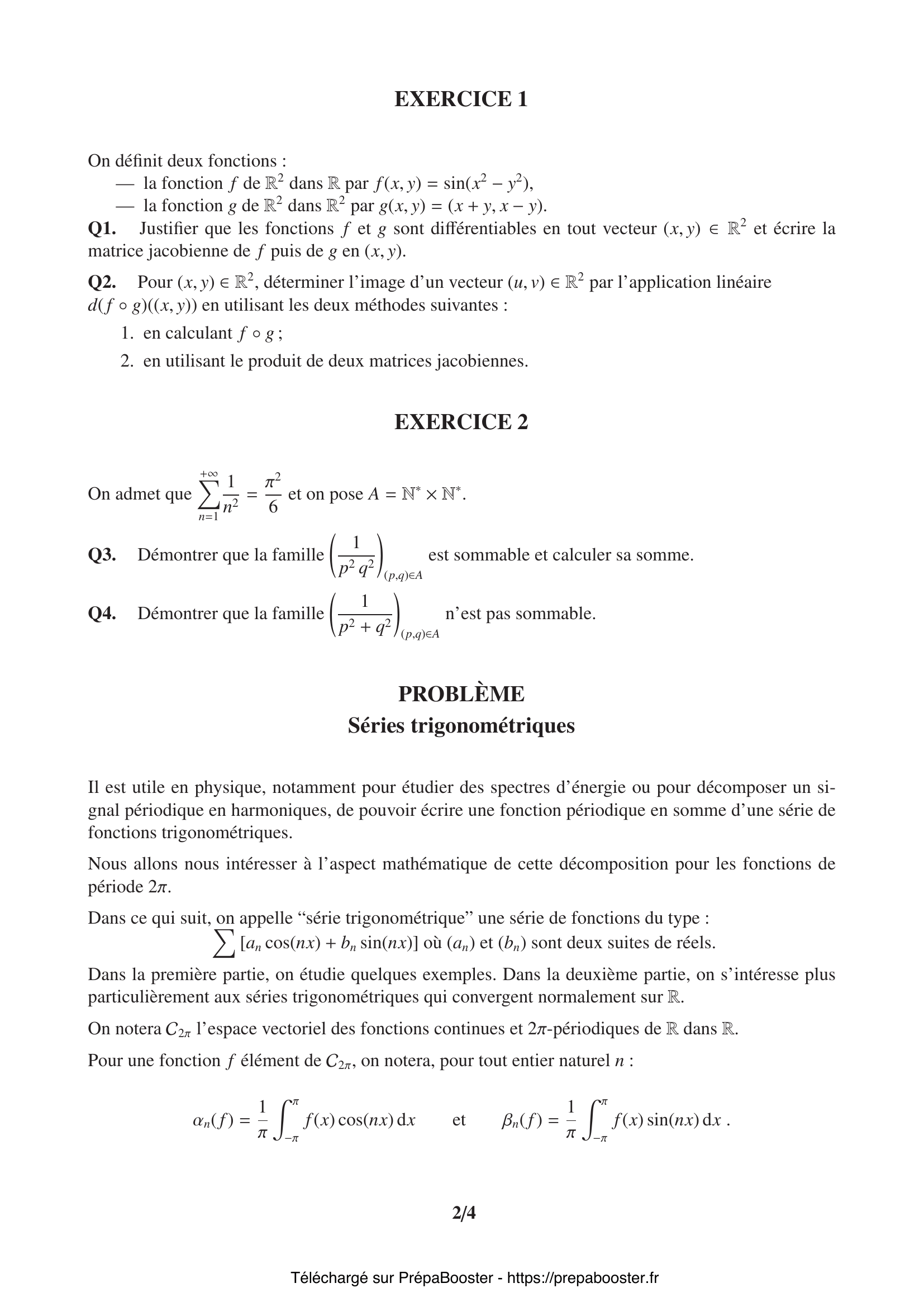 Énoncé CCINP 2017 MPI Maths 1 – page 2 Énoncé CCINP 2017 MPI Maths 1 – page 2