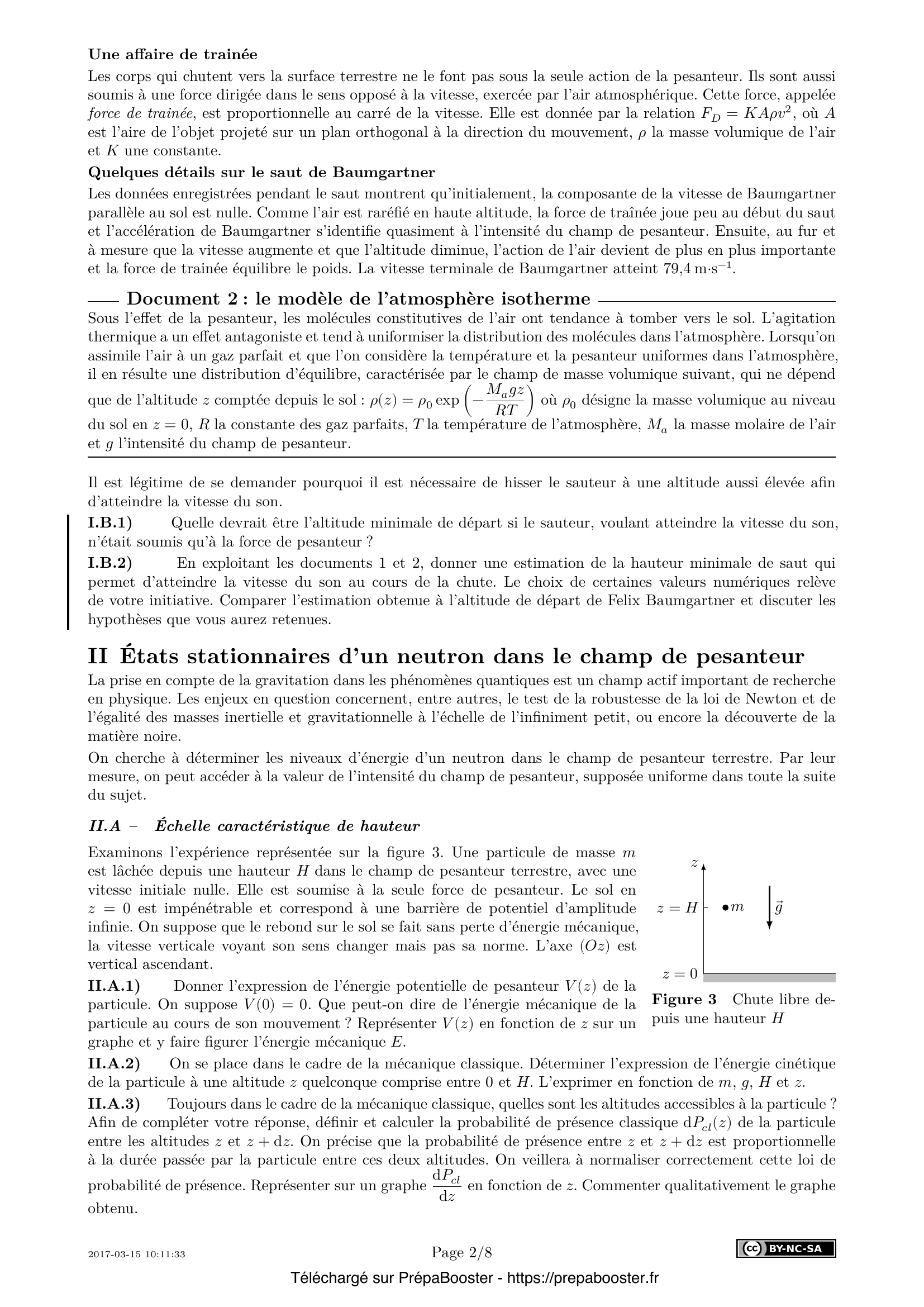 Énoncé Centrale 2017 MP Physique 1 – page 2 Énoncé Centrale 2017 MP Physique 1 – page 2