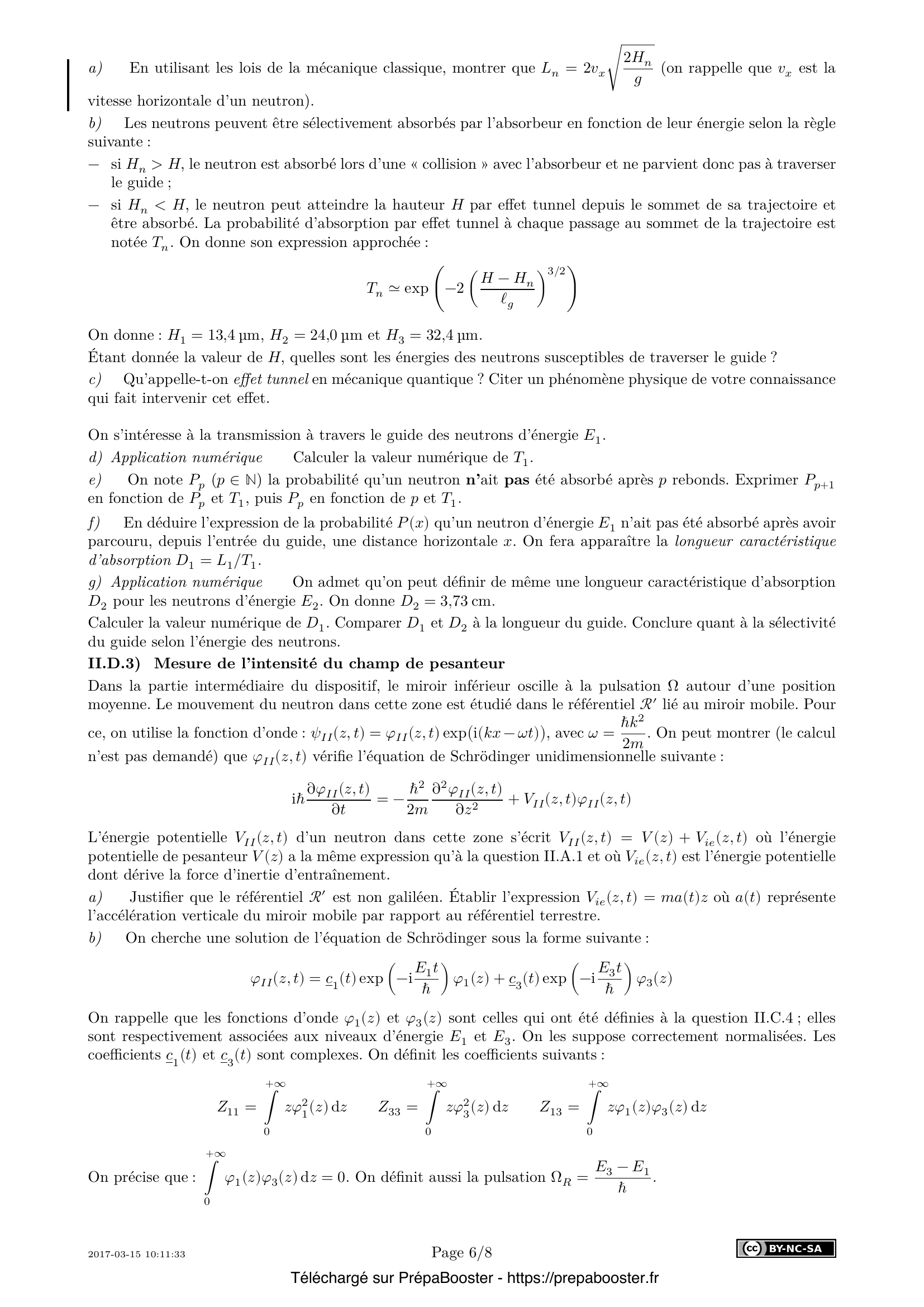 Énoncé Centrale 2017 MP Physique 1 – page 6 Énoncé Centrale 2017 MP Physique 1 – page 6