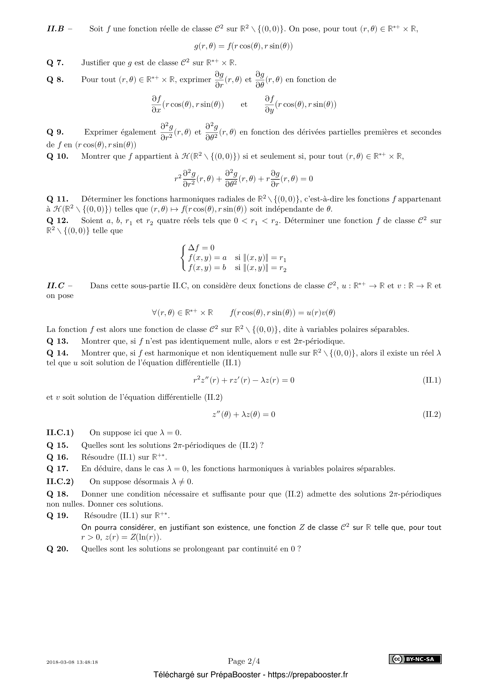Énoncé Centrale 2018 MP Maths 2 – page 2 Énoncé Centrale 2018 MP Maths 2 – page 2