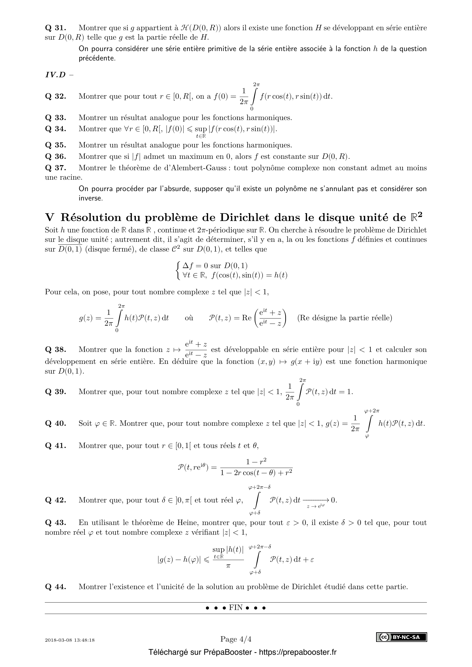 Énoncé Centrale 2018 MP Maths 2 – page 4 Énoncé Centrale 2018 MP Maths 2 – page 4
