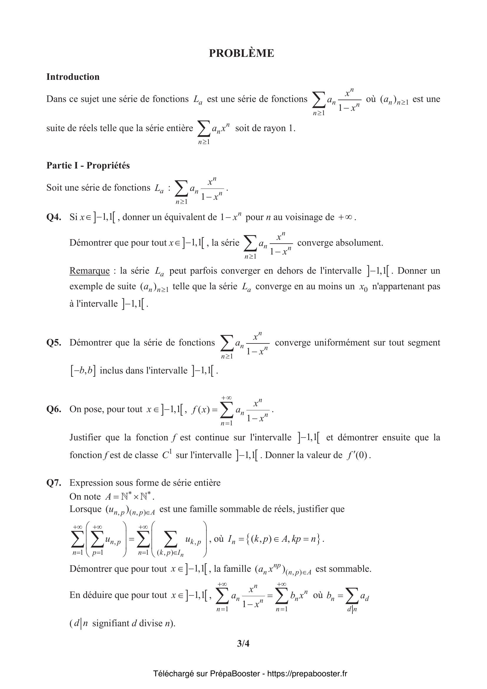 Énoncé CCINP 2019 MPI Maths 1 – page 3 Énoncé CCINP 2019 MPI Maths 1 – page 3