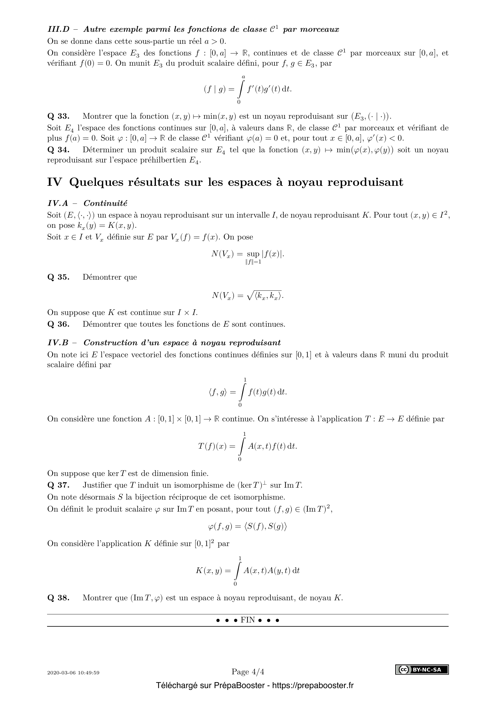 Énoncé Centrale 2020 MP Maths 2 – page 4 Énoncé Centrale 2020 MP Maths 2 – page 4
