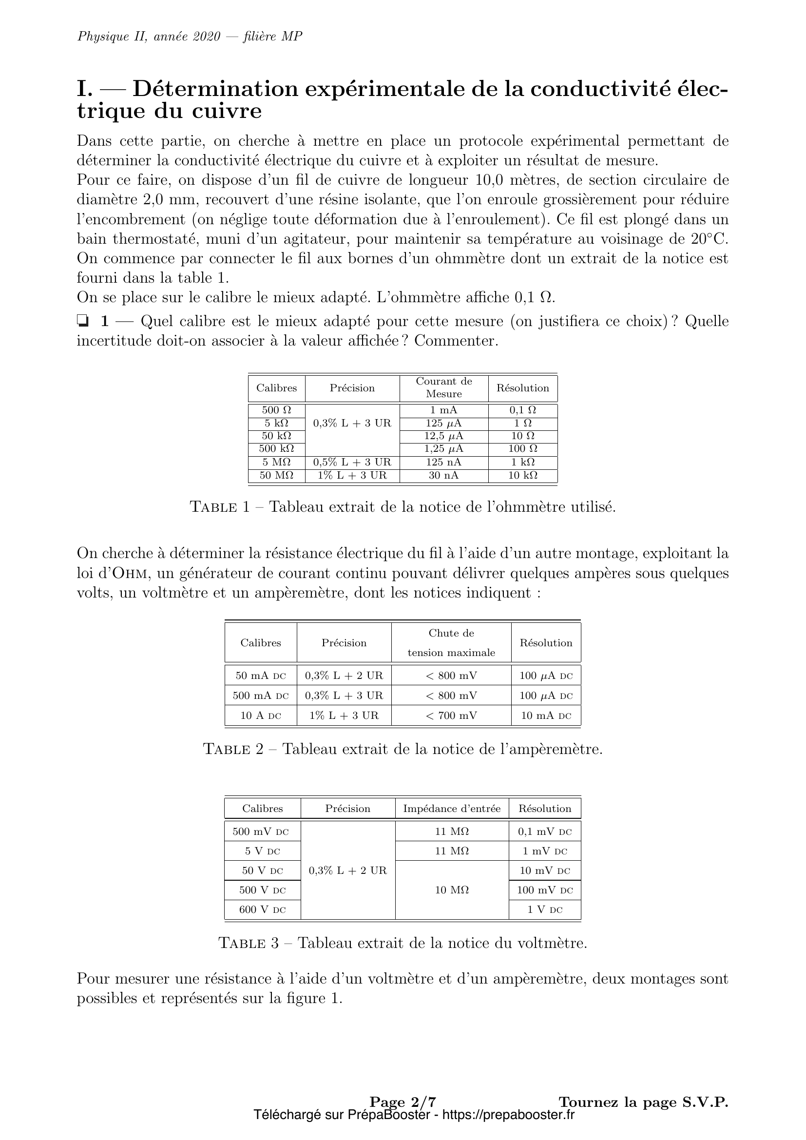 Énoncé Mines Ponts 2020 MP Physique 2 – page 3 Énoncé Mines Ponts 2020 MP Physique 2 – page 3