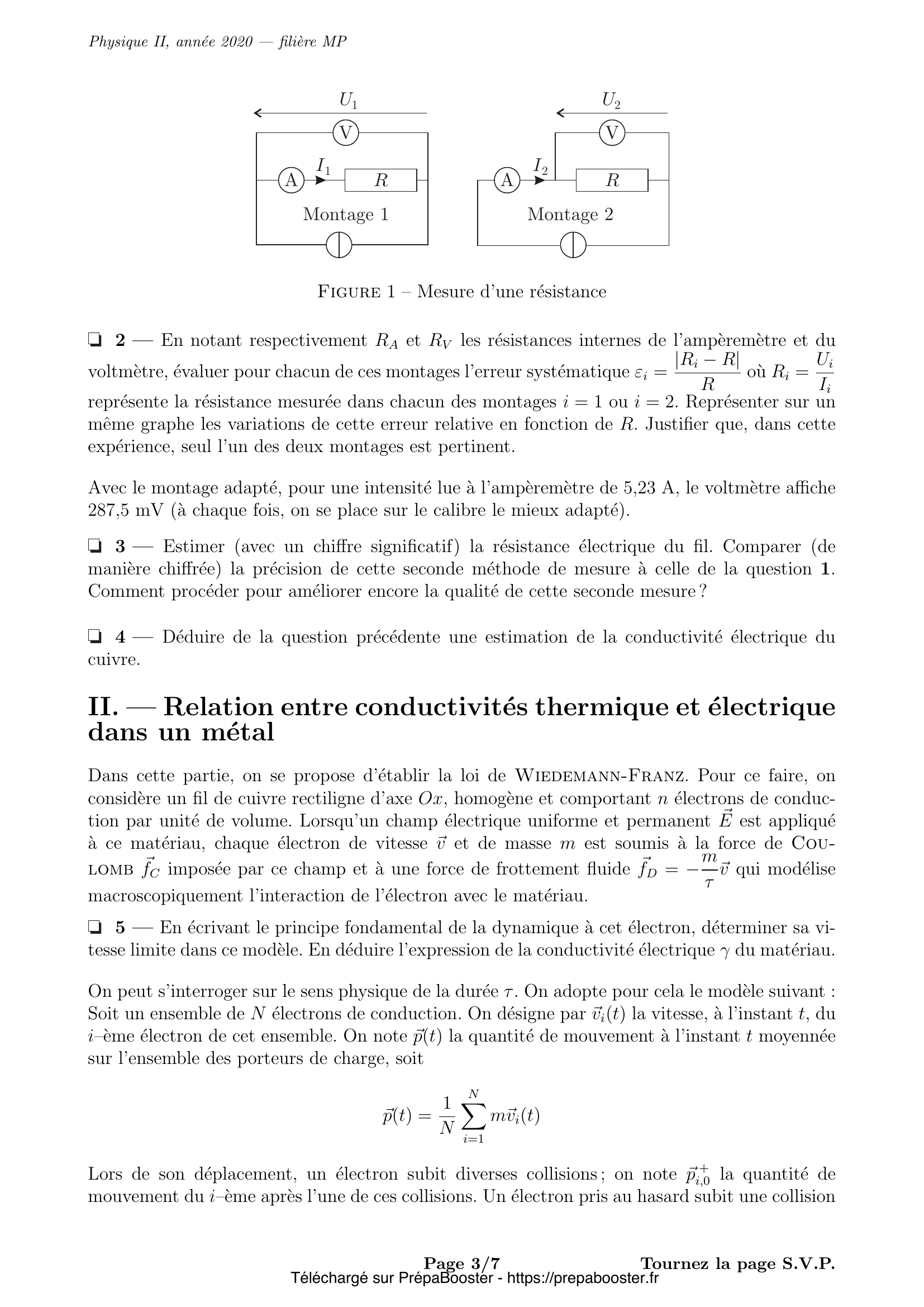 Énoncé Mines Ponts 2020 MP Physique 2 – page 4 Énoncé Mines Ponts 2020 MP Physique 2 – page 4