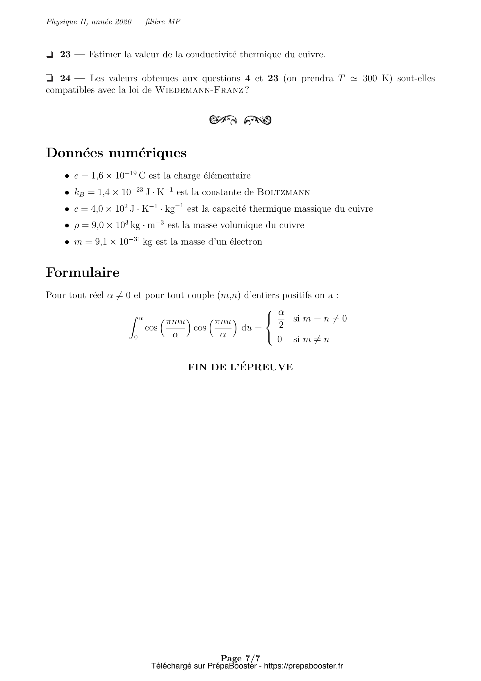 Énoncé Mines Ponts 2020 MP Physique 2 – page 8 Énoncé Mines Ponts 2020 MP Physique 2 – page 8