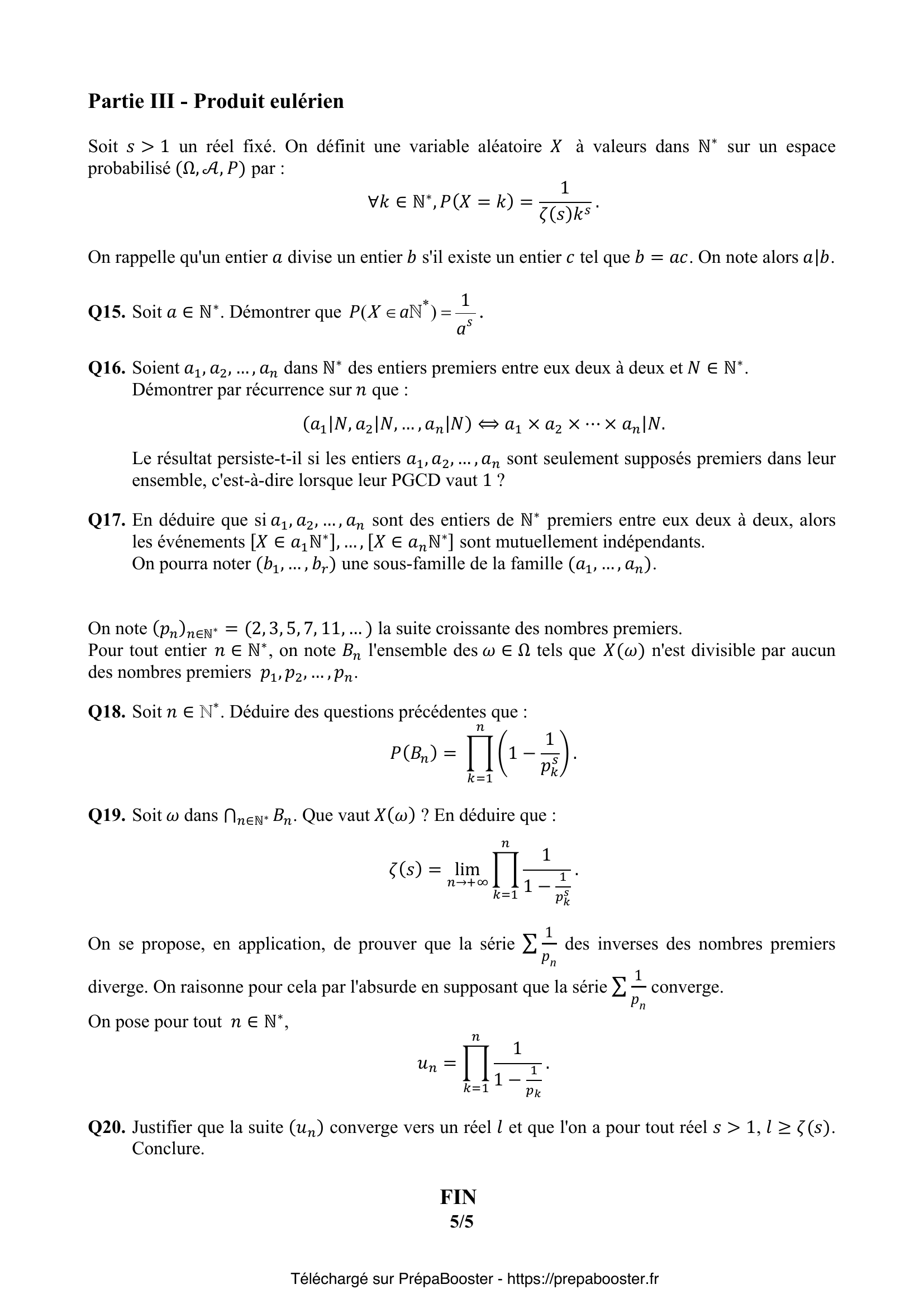 Énoncé CCINP 2021 MPI Maths 1 – page 5 Énoncé CCINP 2021 MPI Maths 1 – page 5