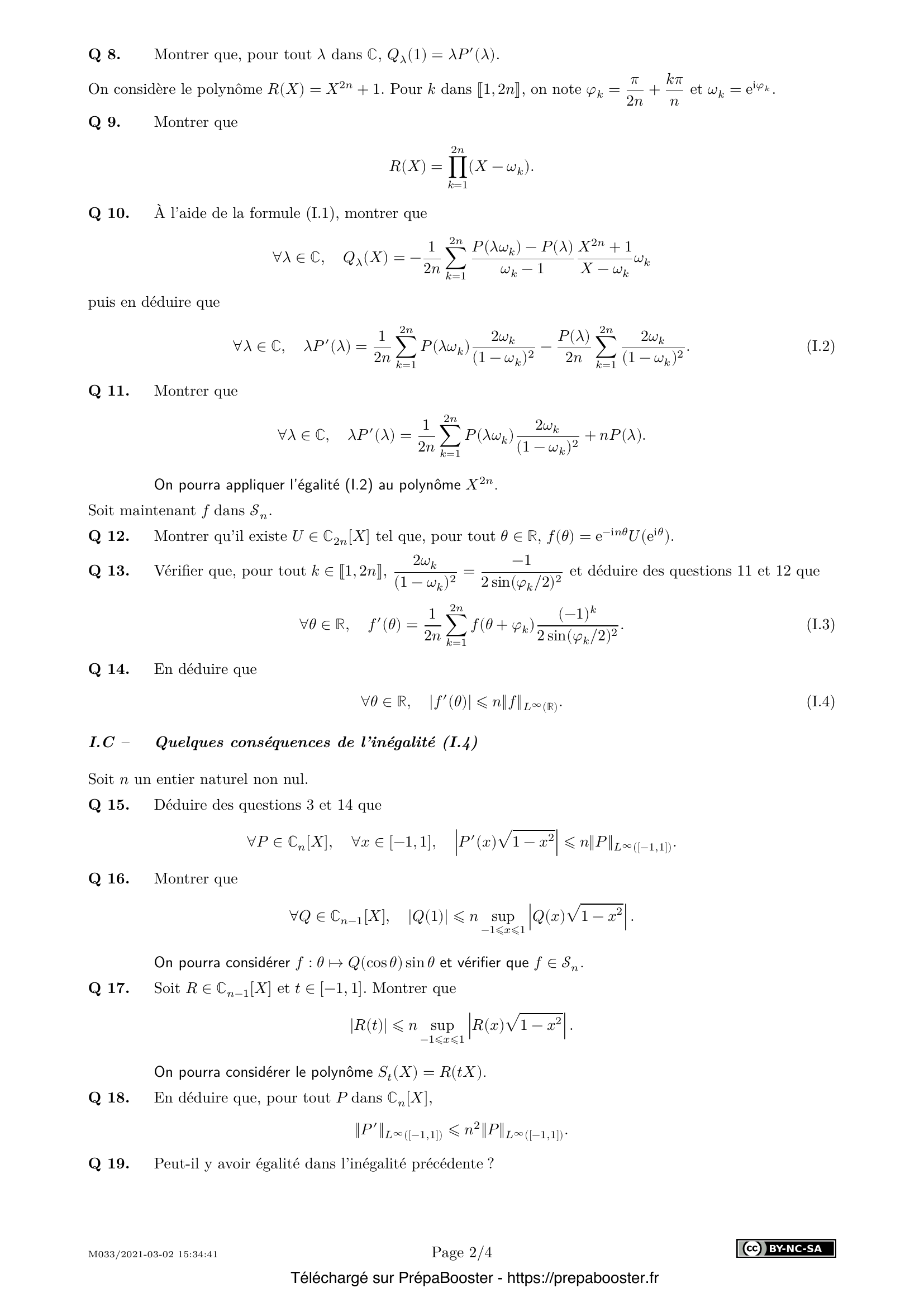 Énoncé Centrale 2021 MP Maths 2 – page 2 Énoncé Centrale 2021 MP Maths 2 – page 2