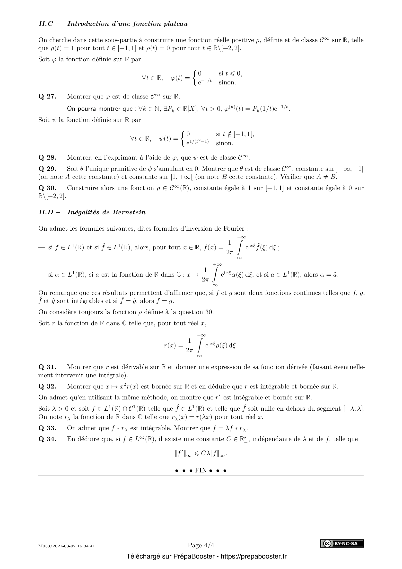 Énoncé Centrale 2021 MP Maths 2 – page 4 Énoncé Centrale 2021 MP Maths 2 – page 4