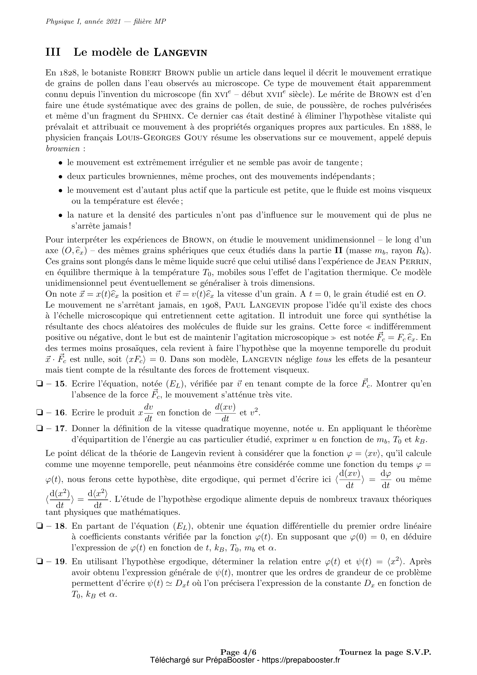 Énoncé Mines Ponts 2021 MP Physique 1 – page 5 Énoncé Mines Ponts 2021 MP Physique 1 – page 5